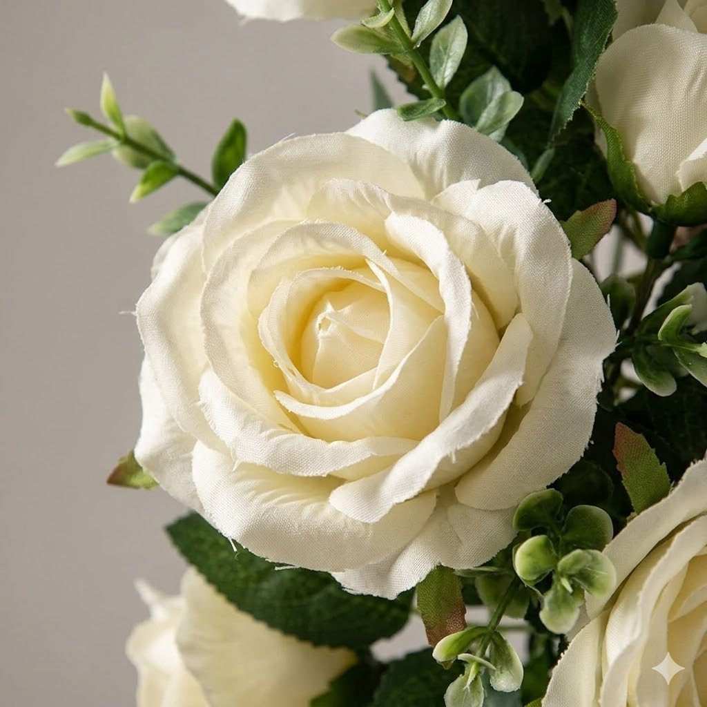 White Rose Flower Garland 90cm Artificial Hanging Vine Home Wedding Decor