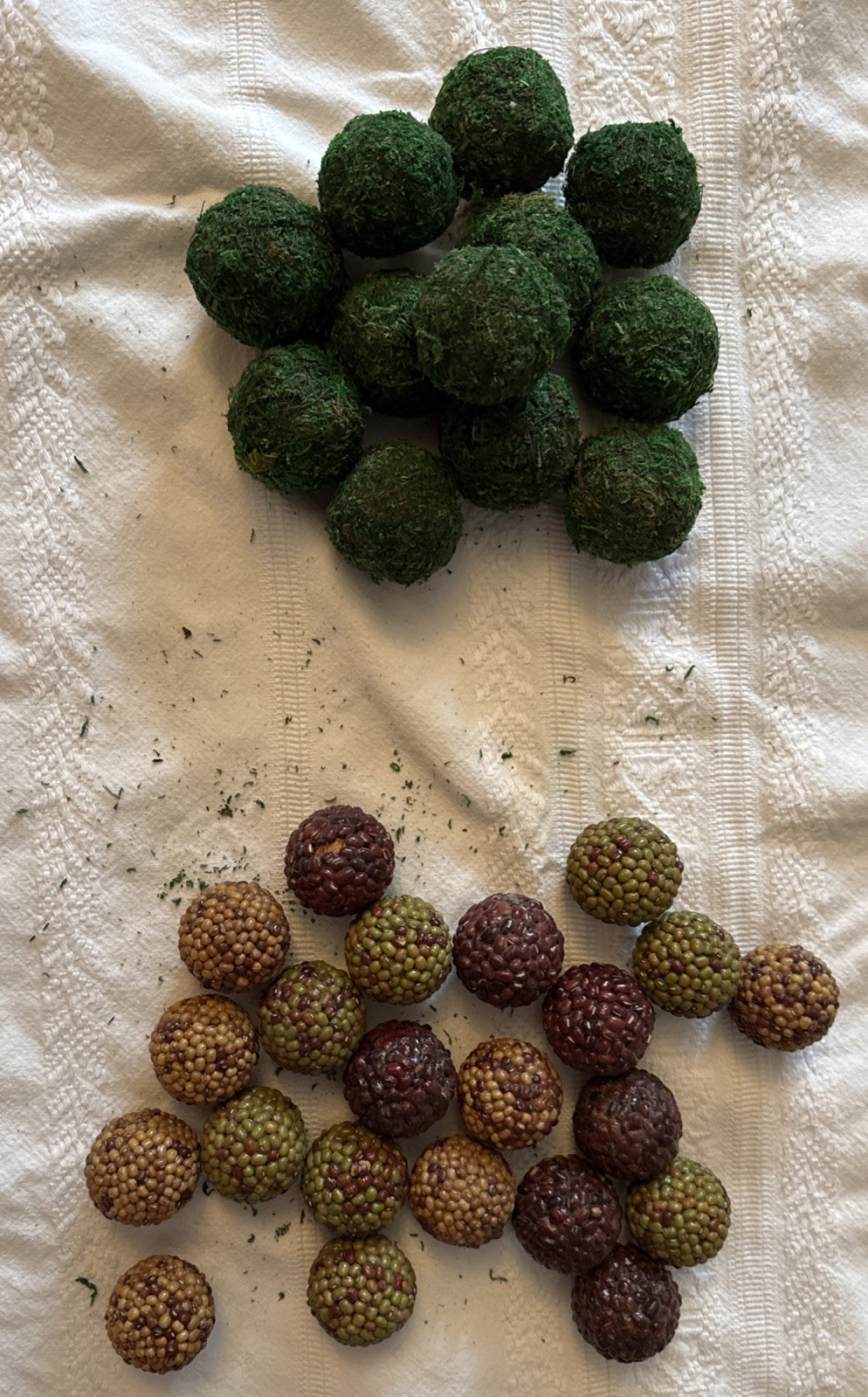 Farmhouse Cottagecore Apothecary Jar Filler Ball Ornaments Mixed lot Seed/grass