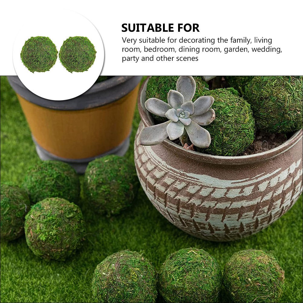 2 Pcs Bowl Filler Craft Moss and Greenery Large Decorative Balls