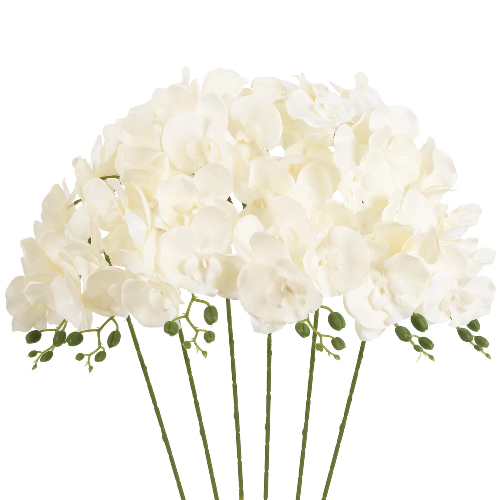 Orchids Artificial Flowers 6PCS Silk Orchids 35″ Fake Orchid Stems Artificial…