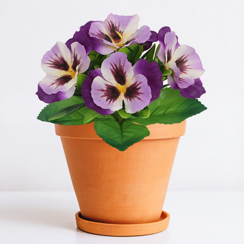 4PCS Vibrant Artificial Pansy Flowers: Lifelike Silk Decor For Any Occasion New