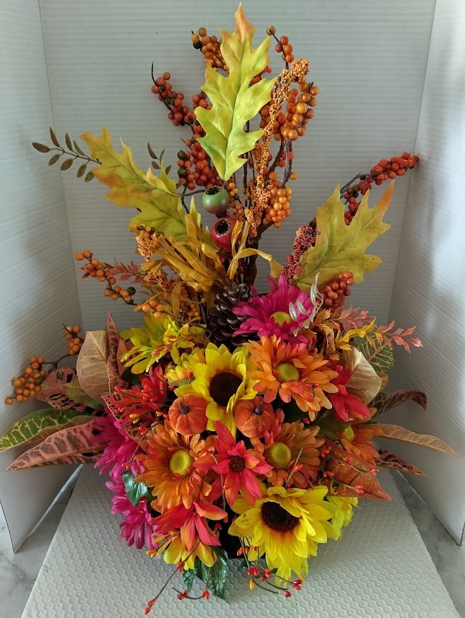 Very large fall table centerpiece