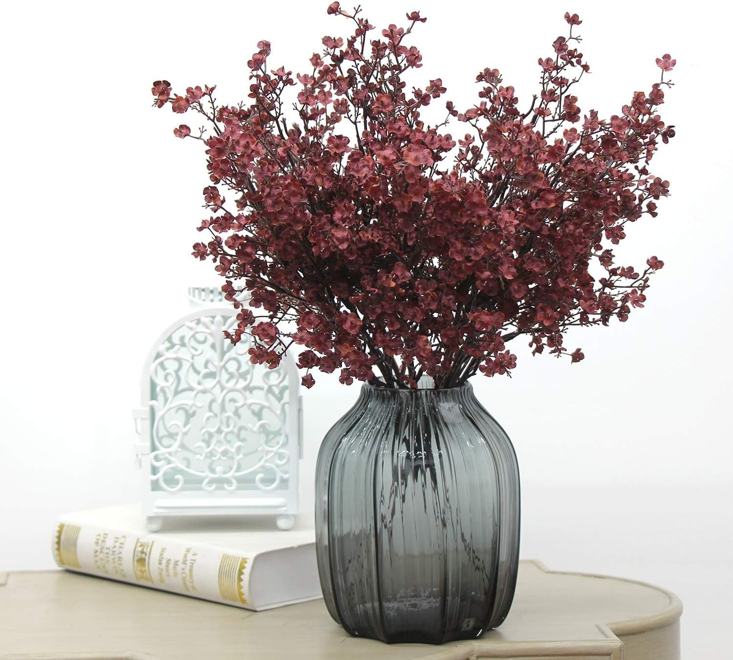 Burgundy Baby’s Breath Silk Flowers – Set of 6
