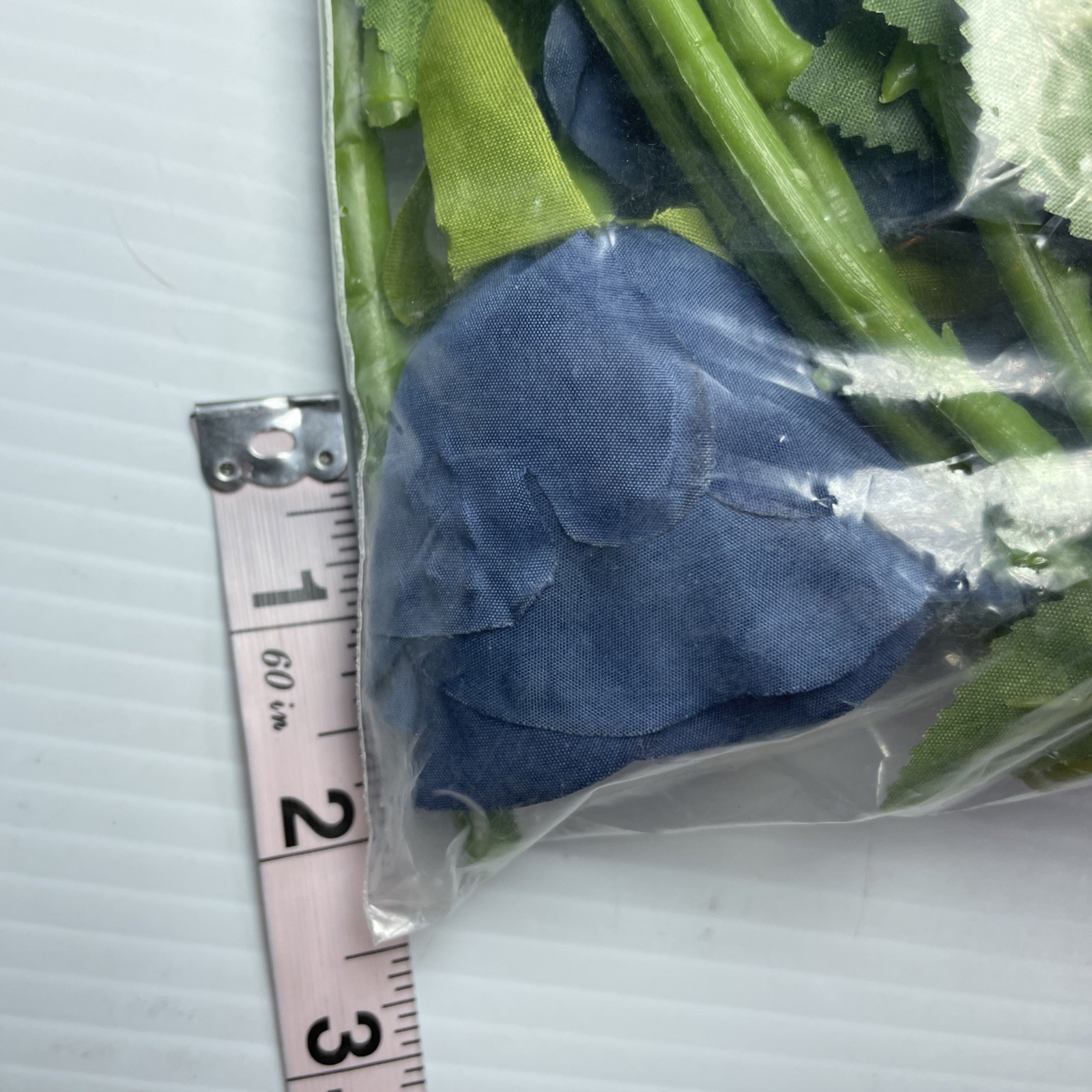 24 pcs Blue Roses Artificial Flowers Fake Navy Blue Silk Roses Navy Faux Silk Ro