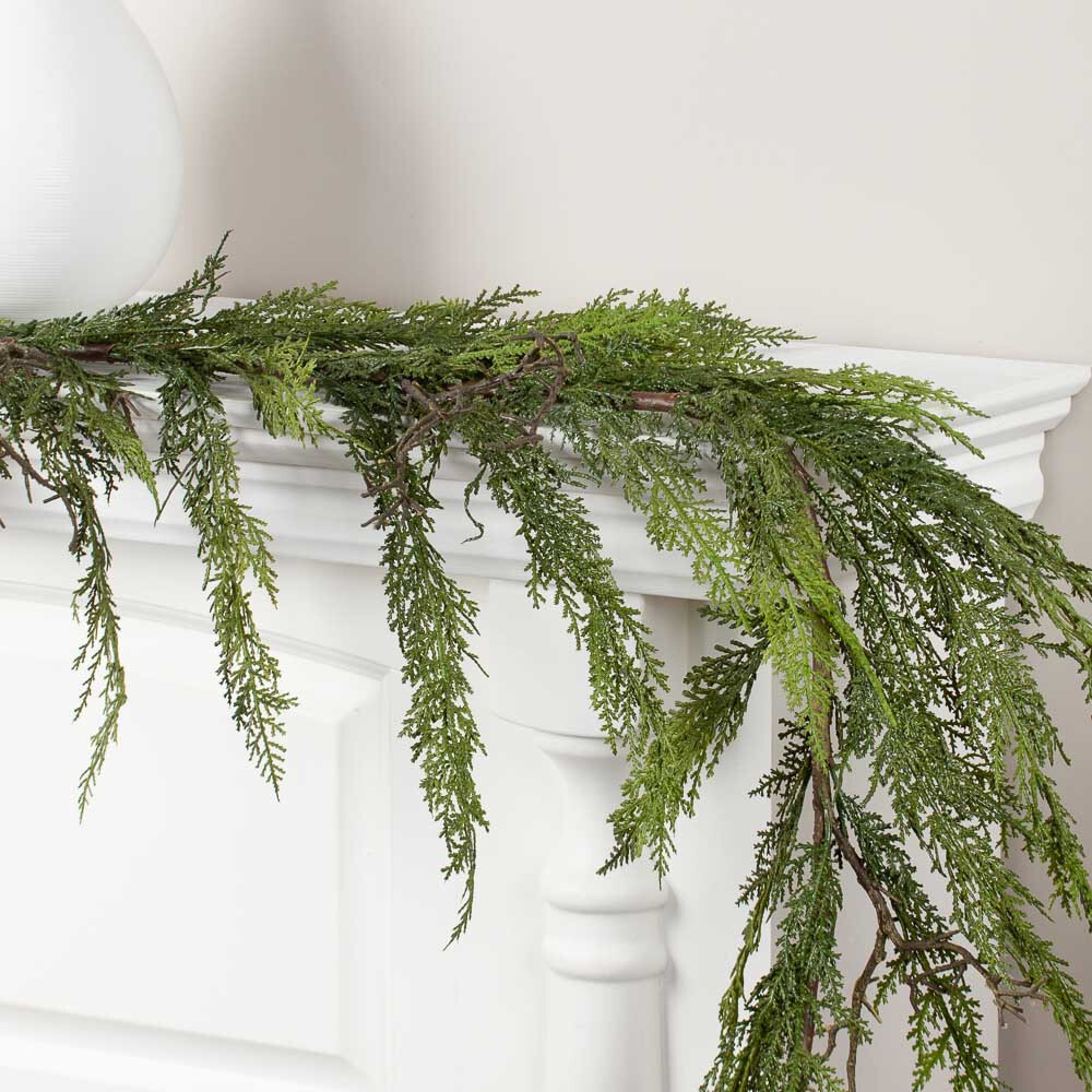 6 Foot Indoor/Outdoor Artificial Cedar Twig Garland