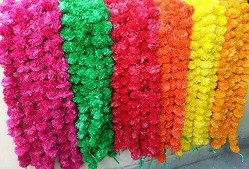 50 Pcs Artificial marigold flower garlands Vine wedding Indian event decoration