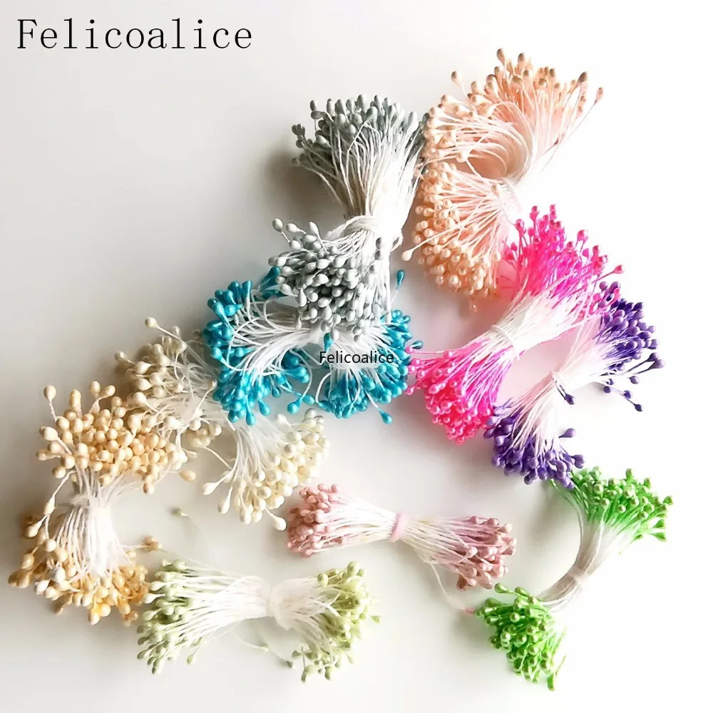 Multicolor 3mm 500pcs Artificial Sugar Flower Stamen For Craft Home Wedding