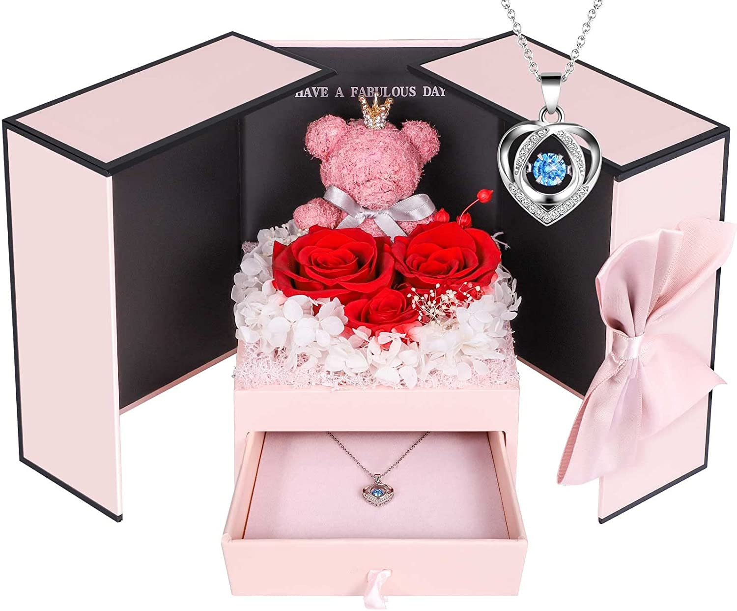 Addwel Valentines Day Gifts for Her, Romantic Preserved Roses Forever Flowers.