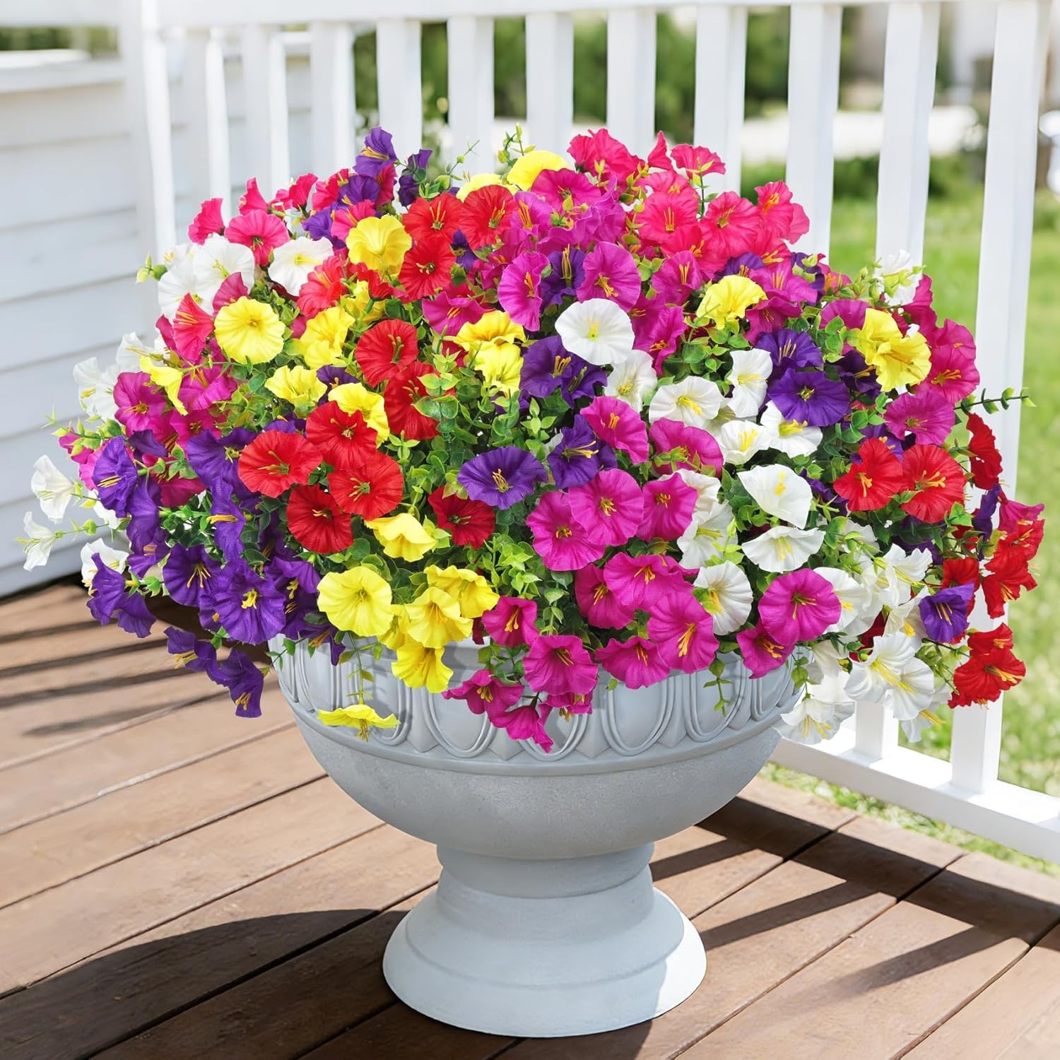 Roberly 12 Bundles Artificial Flowers for Outdoors Fake Silk Morning Glory