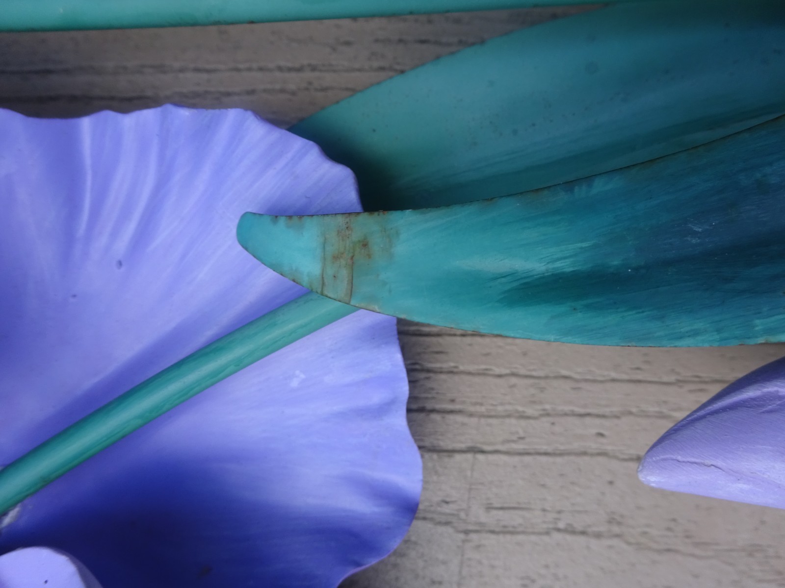 Vintage Wmg 2005 Lavender Purple Iris Metal Leaves Wall Plaque 29“ x 13″ Folding