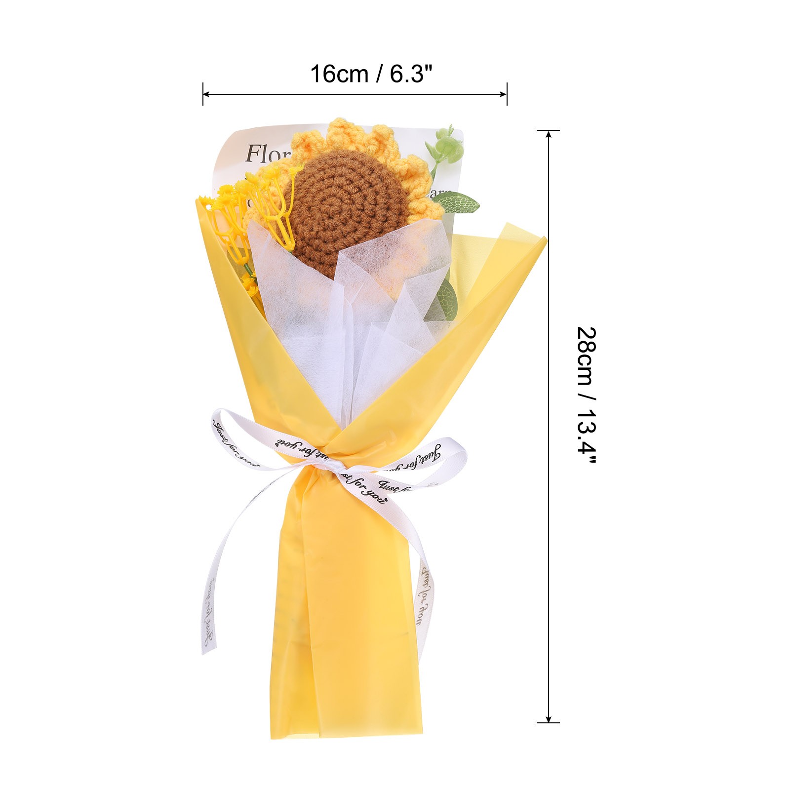 Crochet Flowers Bouquet Handmade Knitted Bouquet Sunflower Yellow