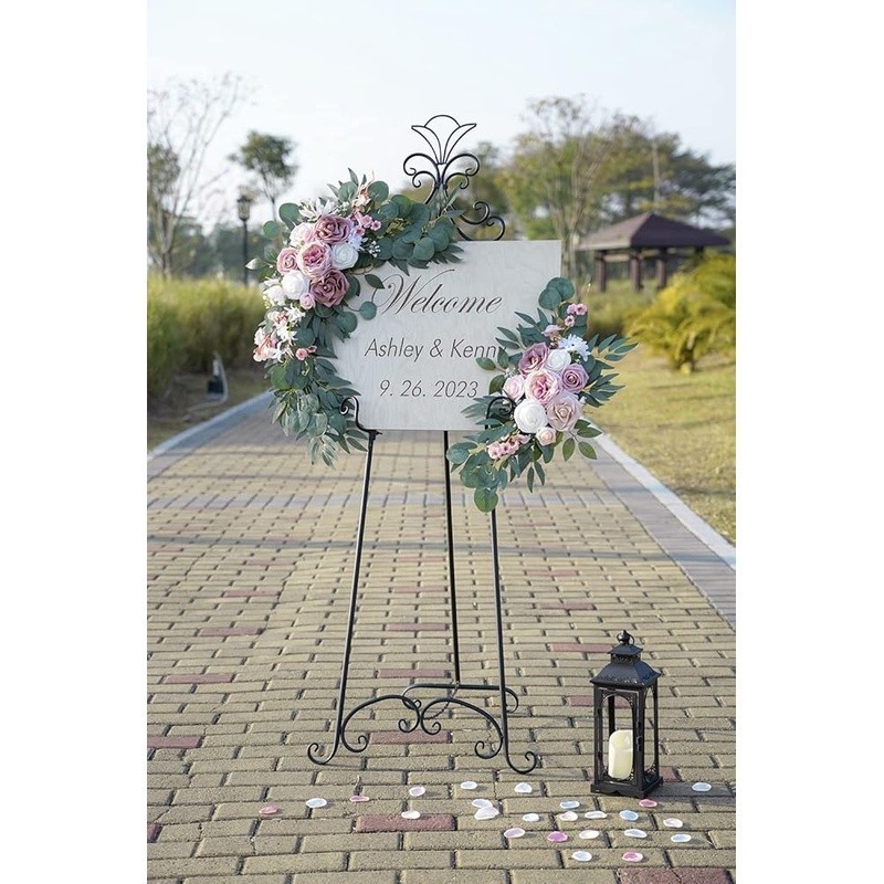 Wedding Arch Flowers Set Faux Silk Decorative Ornaments Clips Ties Events New