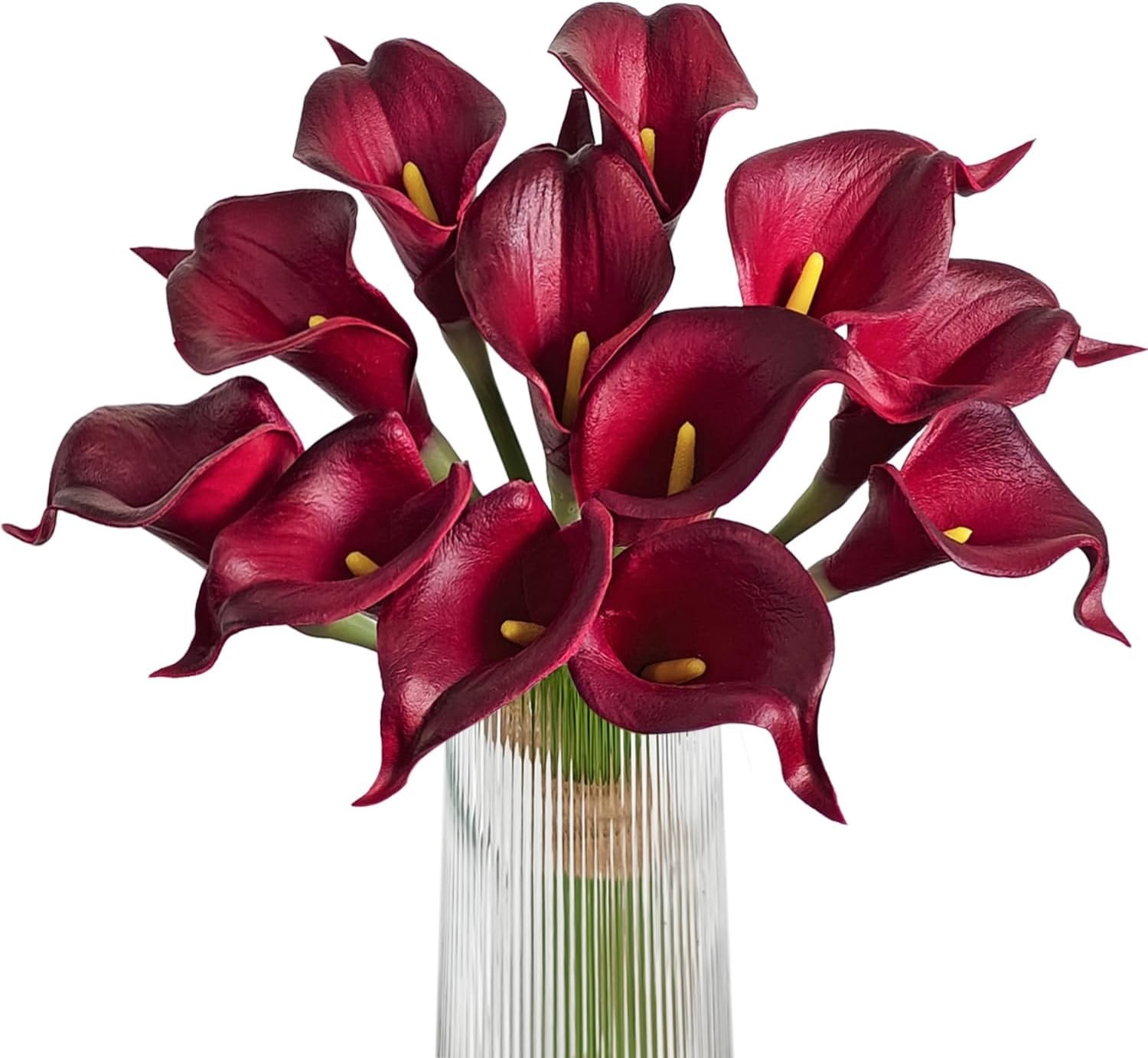 12-Piece Dark Red Calla Lily Arrangement – Perfect for Weddings & Events