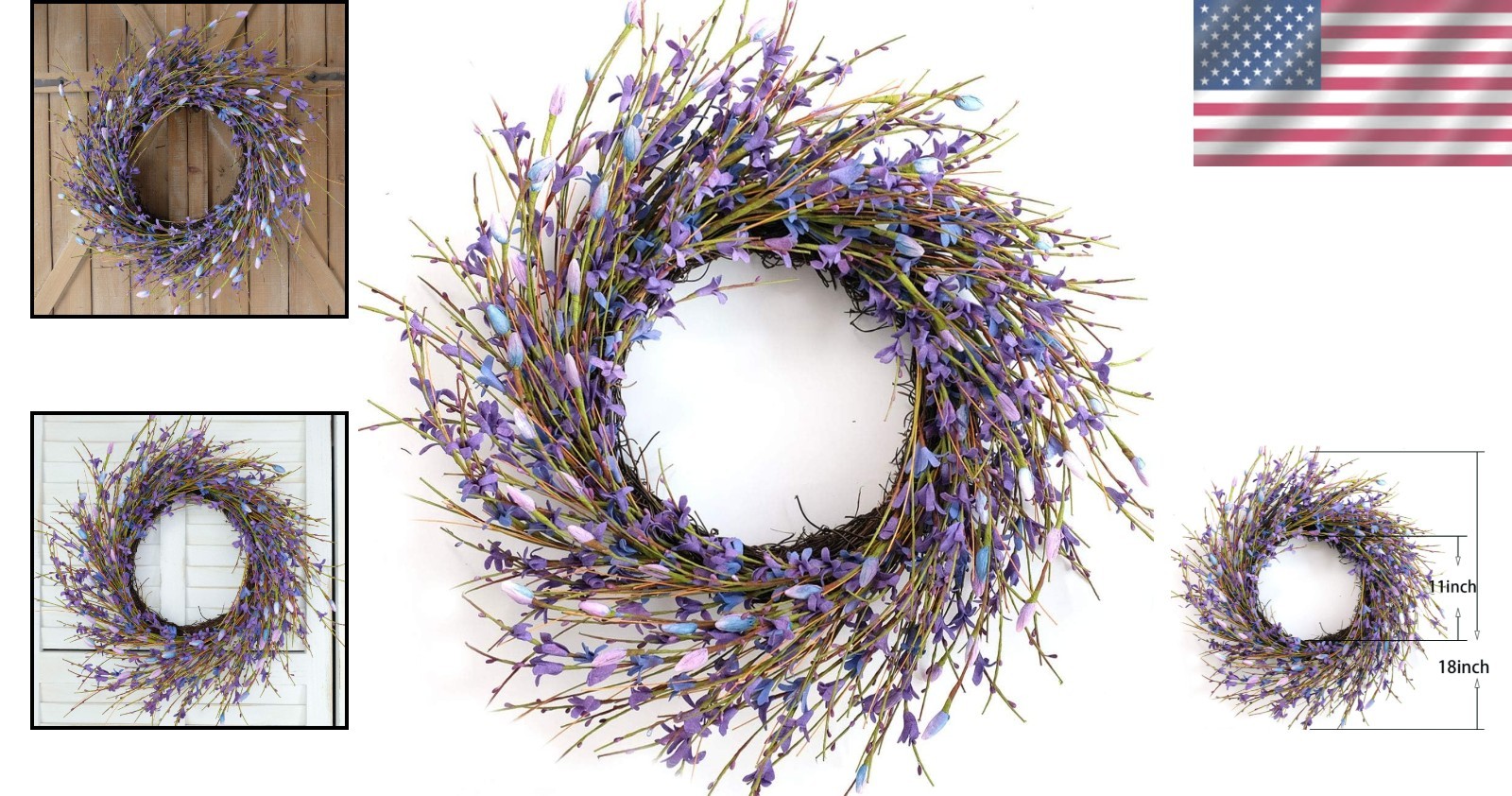 Stunning 18-Inch Forsythia Wreath for Front Door & Seasonal Celebrations