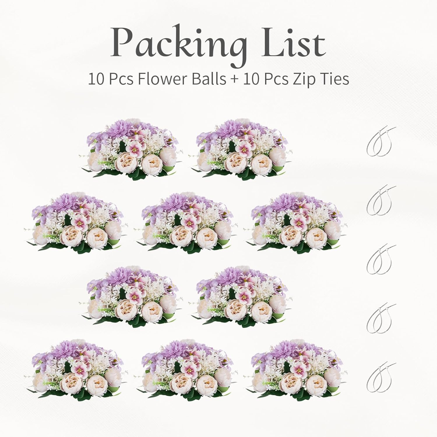Purple Flower Ball Centerpieces – 10 PCS for Weddings & Home Decor