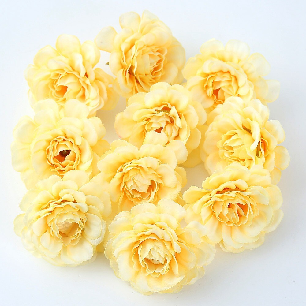 10PCS Flower Heads Artificial DIY Fake Floral Craft Wedding Floral Rose Ornamnet
