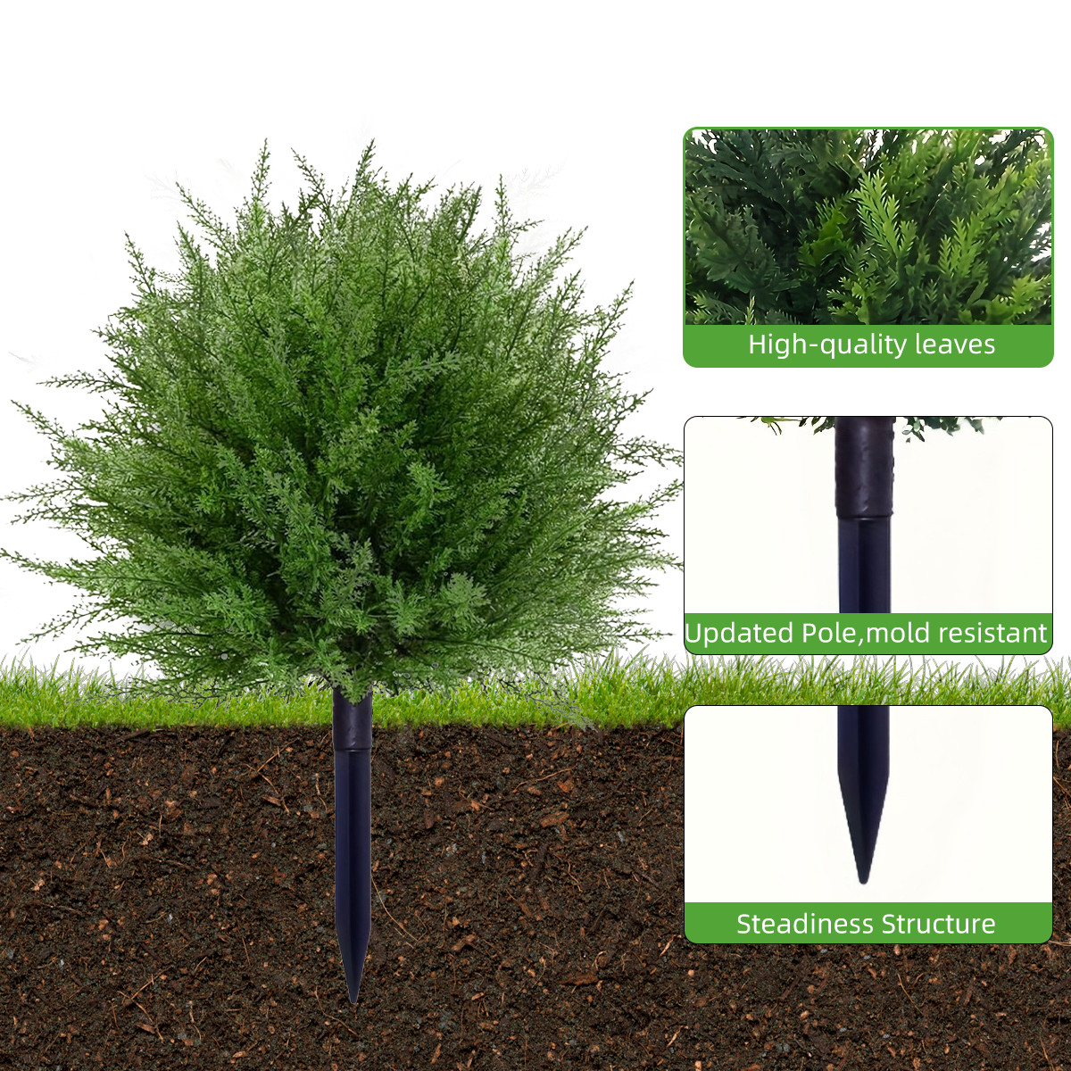Artificial Cypress Topiary Tree Fake Faux Cedar for Porch Outdoor UV Resistant