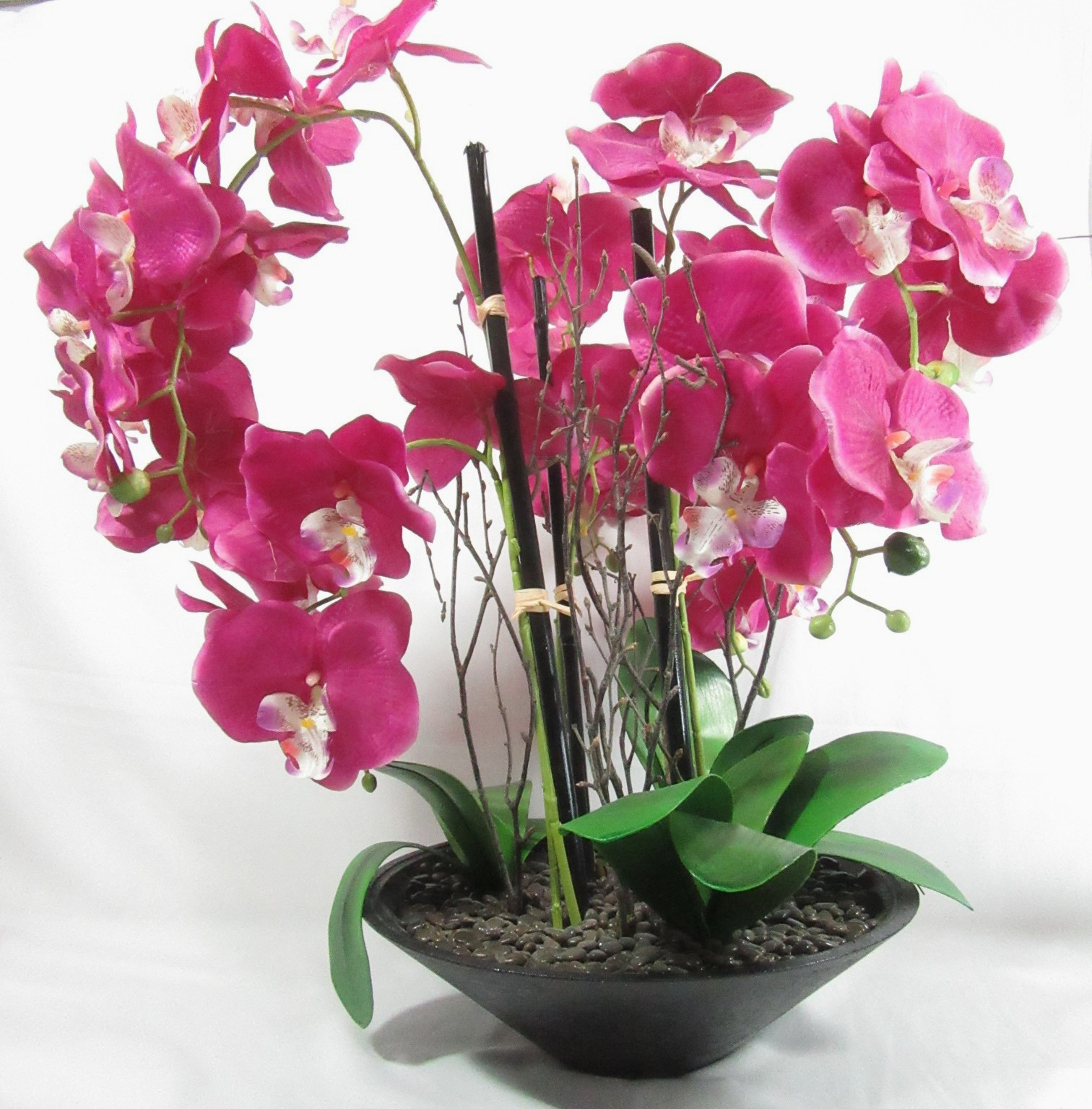 Artificial Orchid Floral Pink Table Centerpiece Large Silk Flower Arrangement