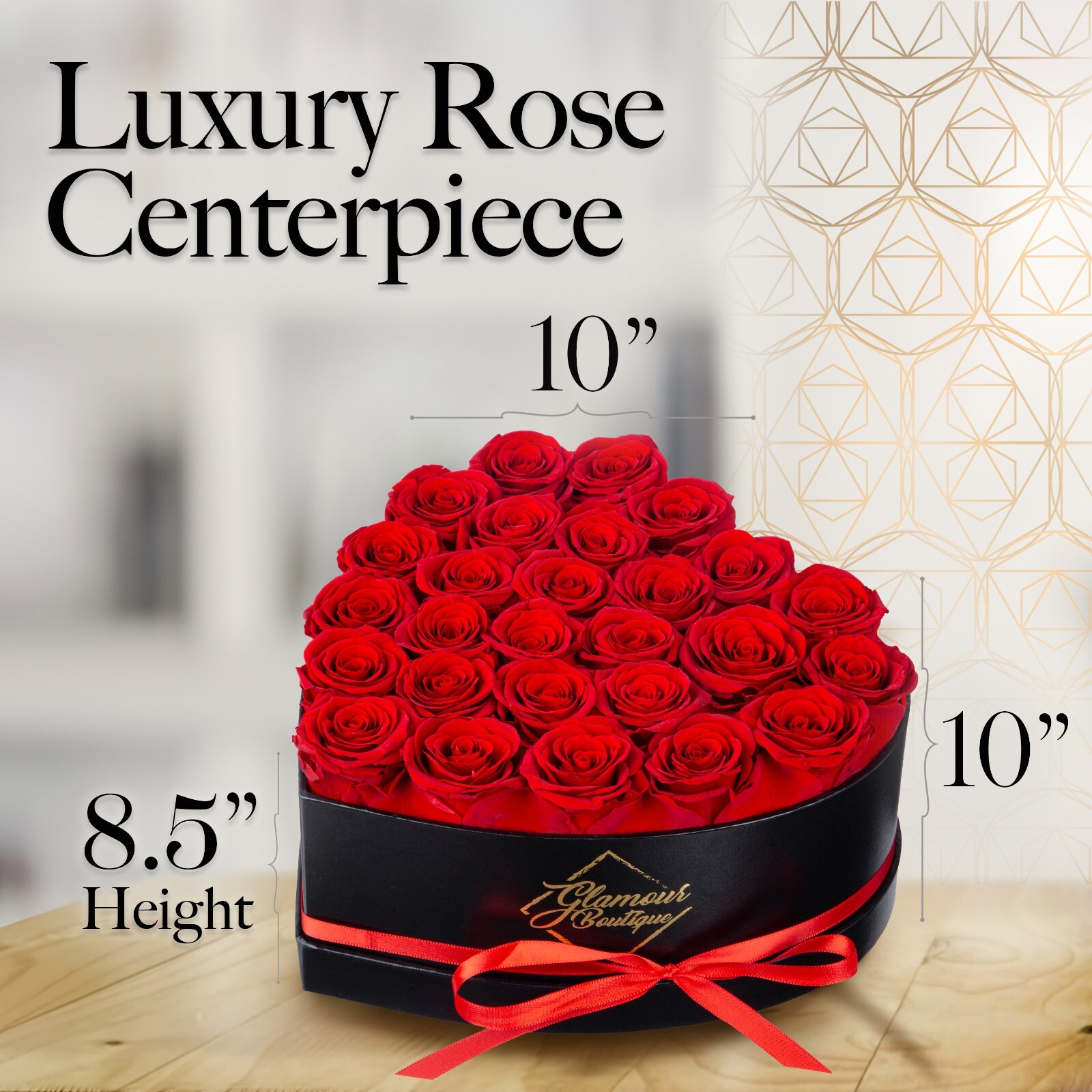 Glamour Boutique 27-Piece Forever Rose Heart Shape Gift Box – Preserved Roses