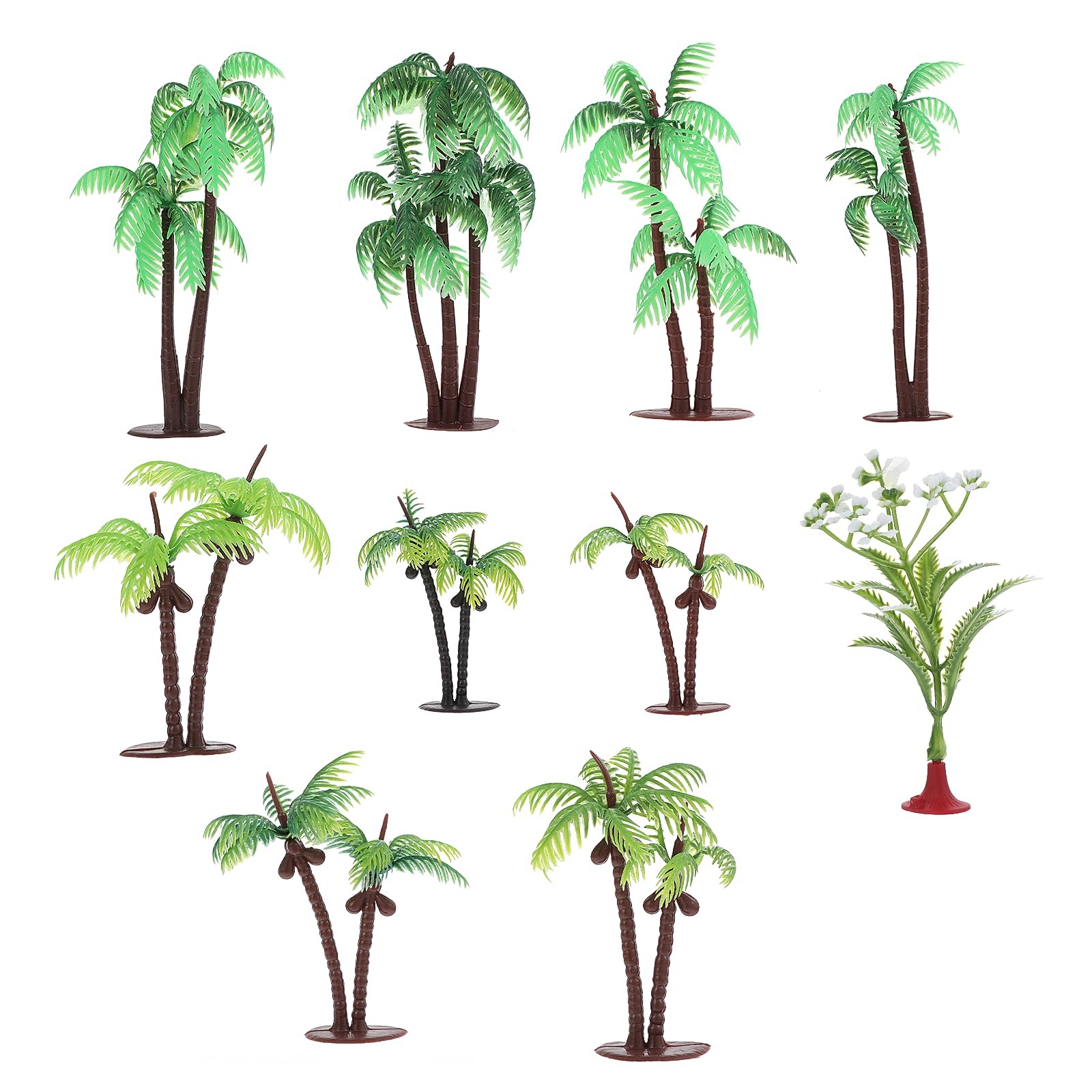 Palm Tree Cake Topper, 10 Pcs Mini Fake Palm Tree Decor Imitation Coconut Tre…