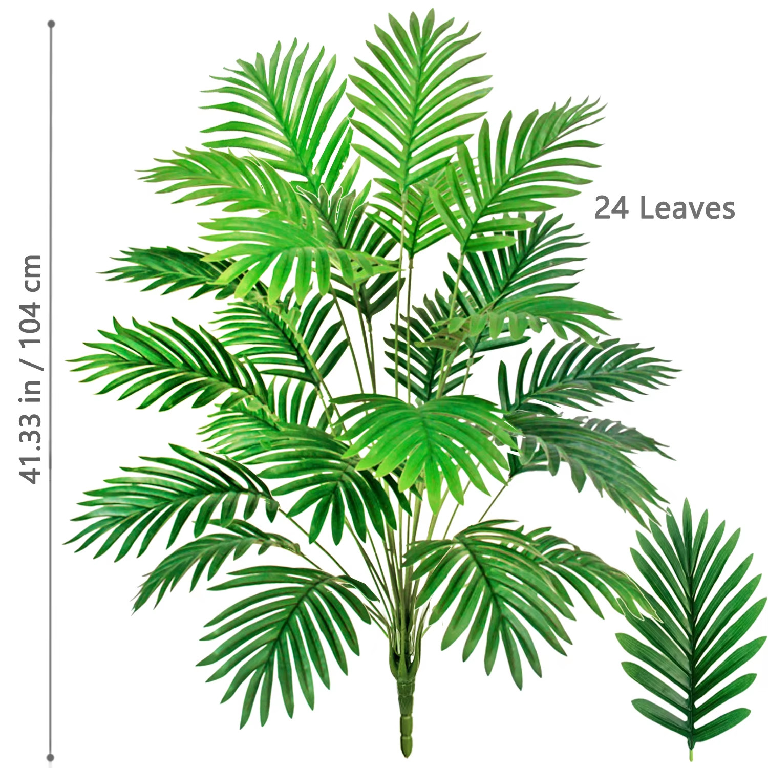 45-125CM Artificial Palm Tree Tropical Fake Plant Green Faux Palm Leaf Branch