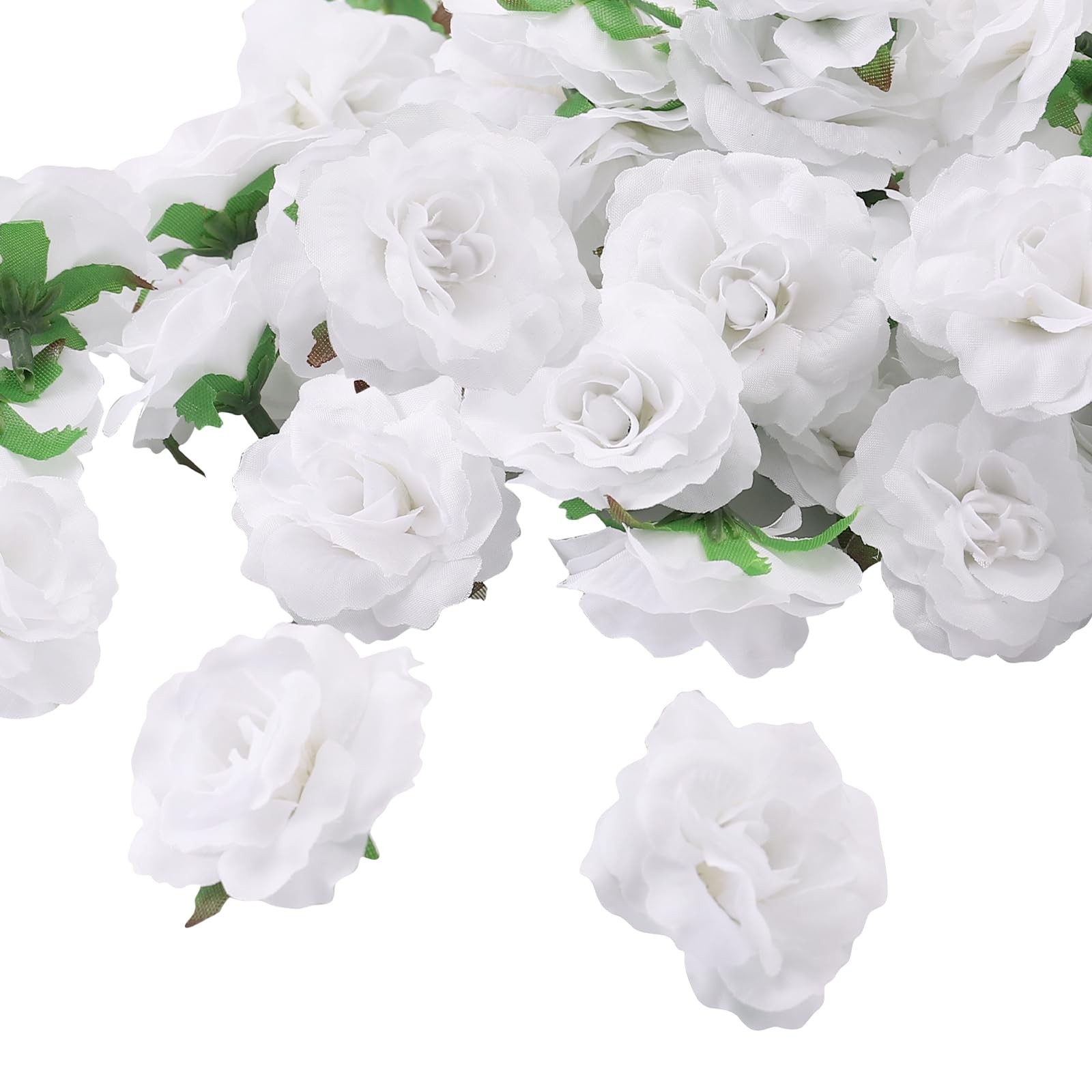 100 Pack 1.9 Inch Mini Artificial Silk Rose Flower Head Bulk Wedding Decor