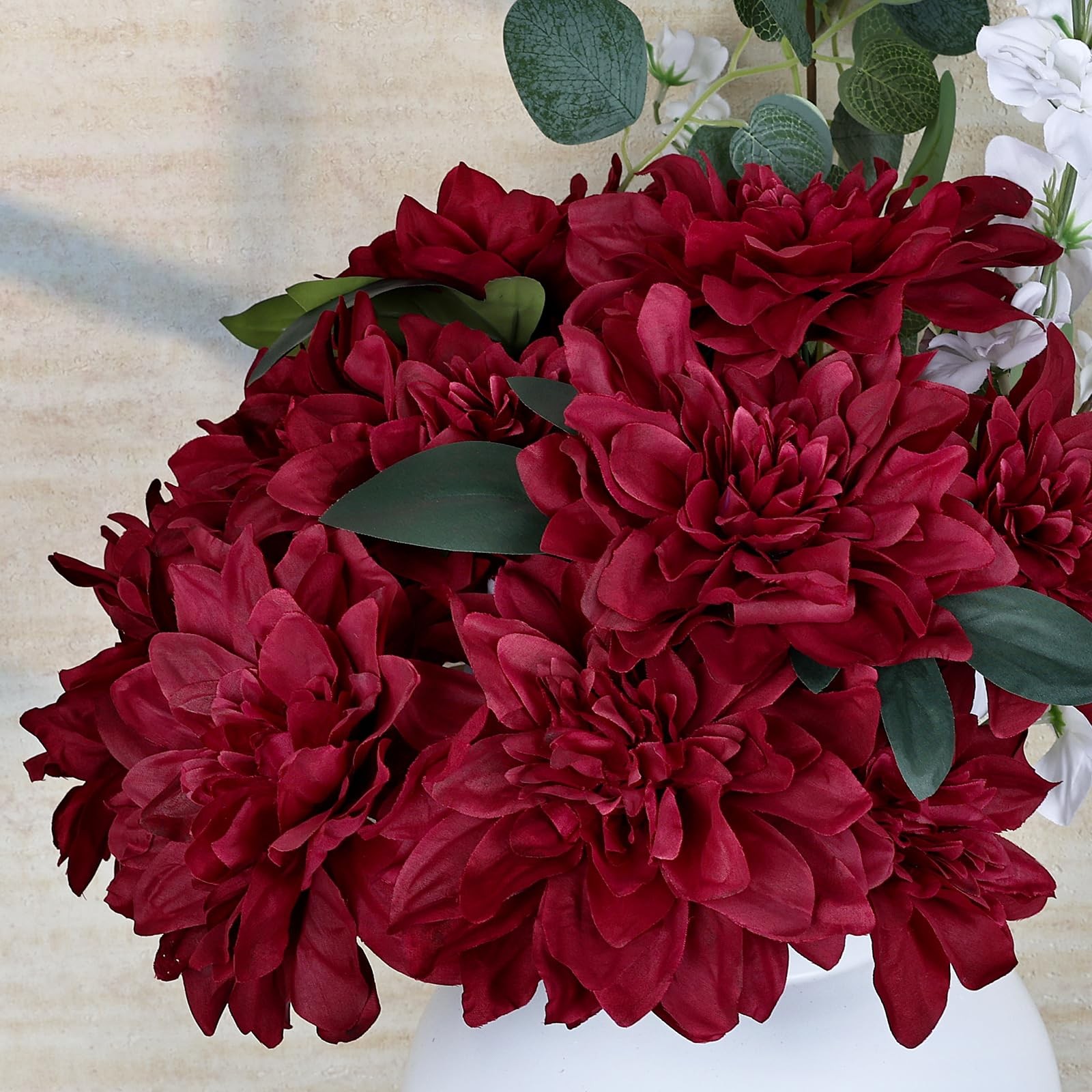 Dahlia Artificial Flowers – 24 PCS Faux Silk Floral with Stem Bulk for Crafts…