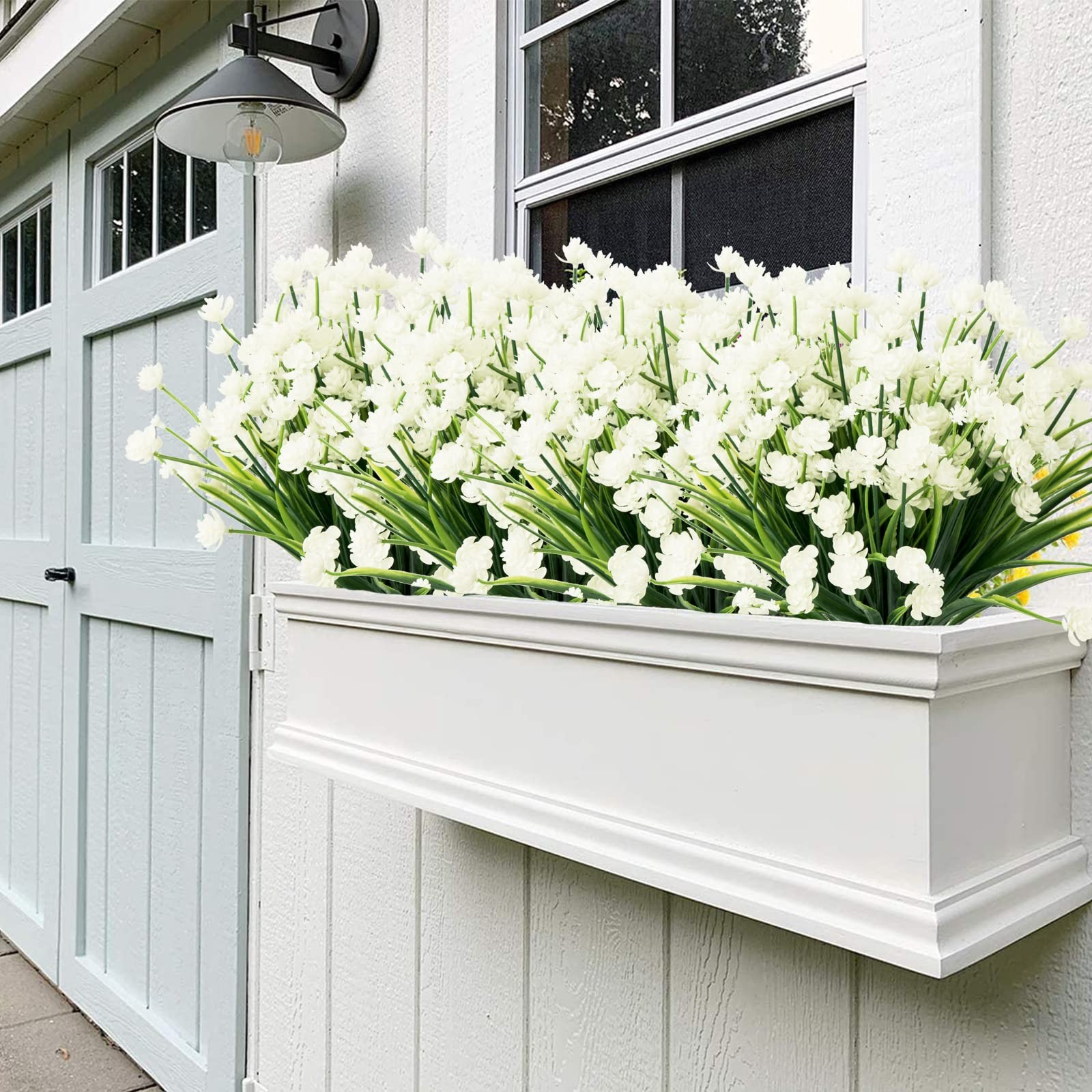 Artificial Flowers for Outdoors,20 Bundles UV Resistant Outdoor Fake Daffodil…