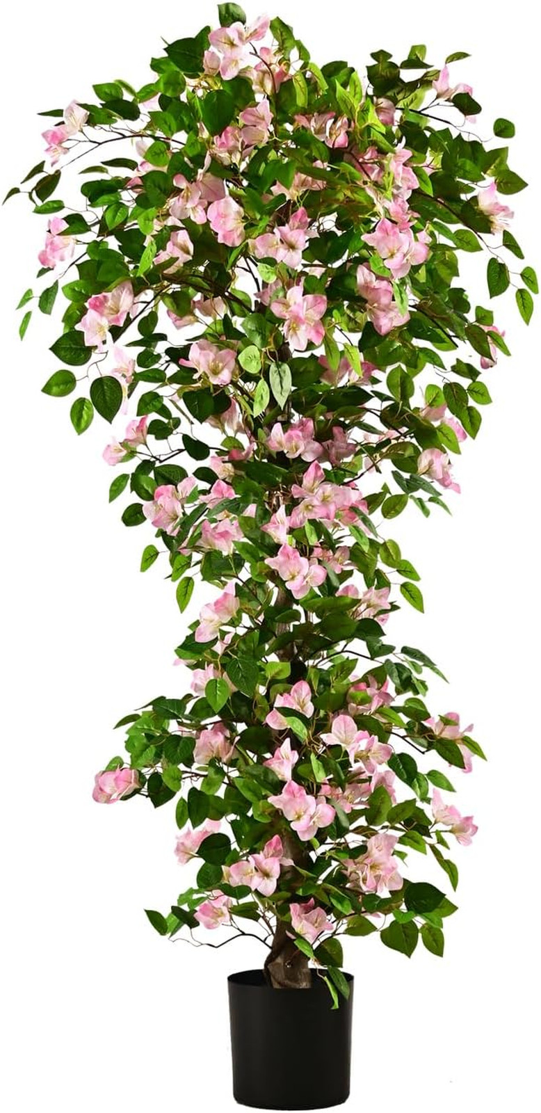 5FT Artificial Bougainvillea Tree – Realistic Pink/White Silk Floral Decor