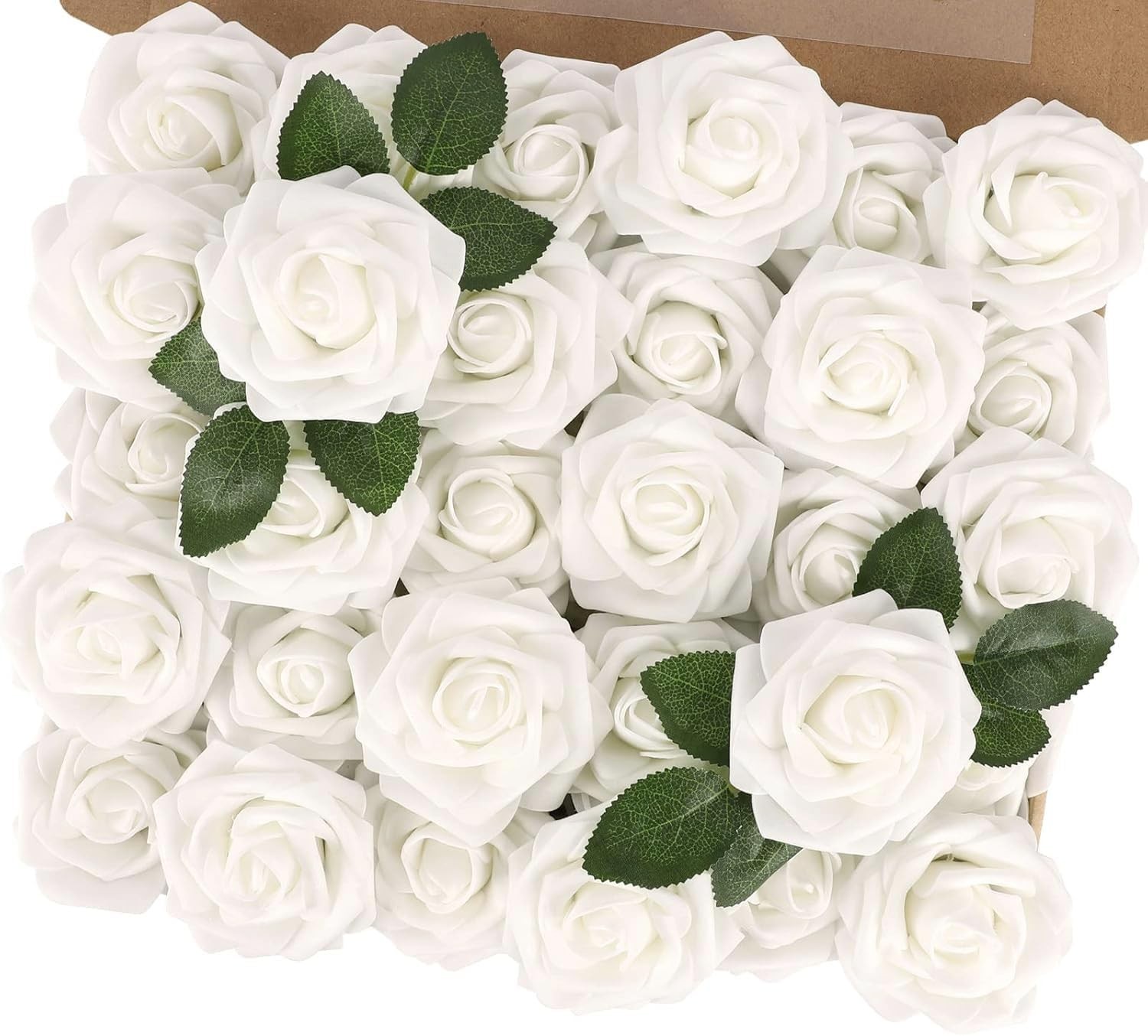 Fake Flower Roses for Table Centerpieces and Floral Arrangements, 30 Count