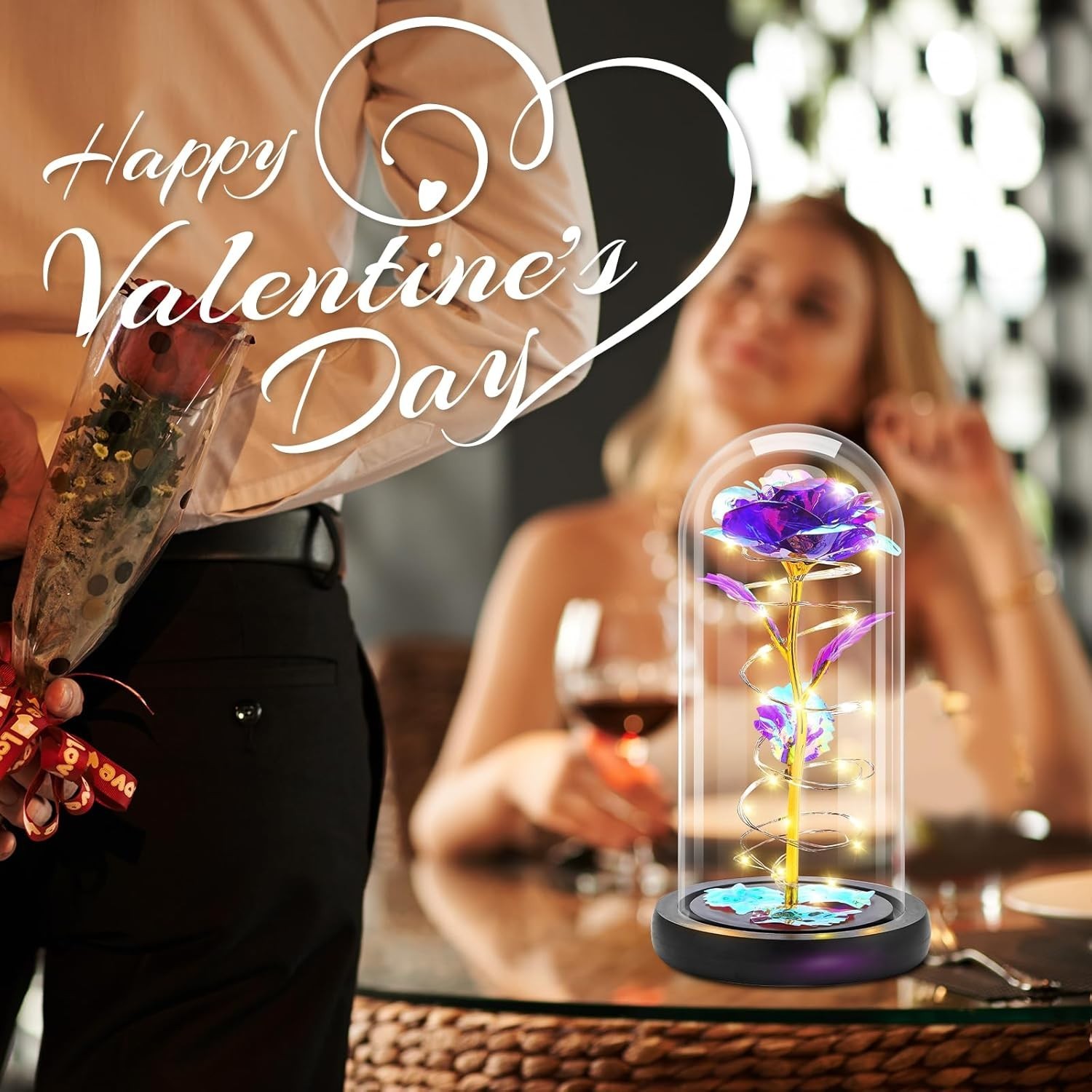 Enduring Glass Forever Rose with Enchanting LED Light – Meaningful Romantic Gift