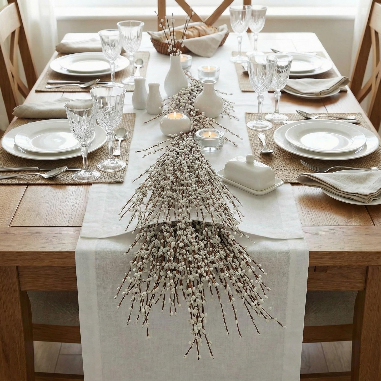 10 Pieces 29.5 Inch Artificial Flowers Fake White for Wedding Office