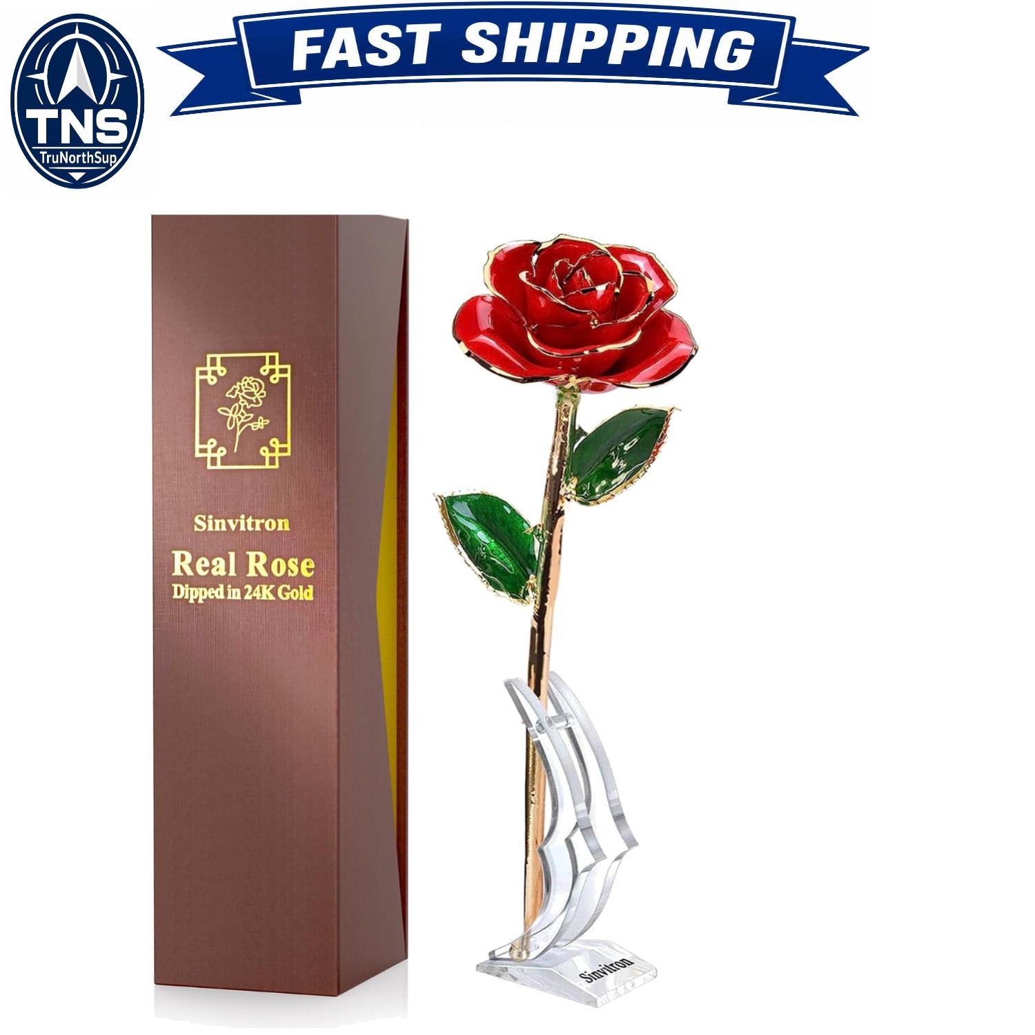 Gold Dipped Infinity Rose 24K Real Rose Forever Flower Gift for Women Mom
