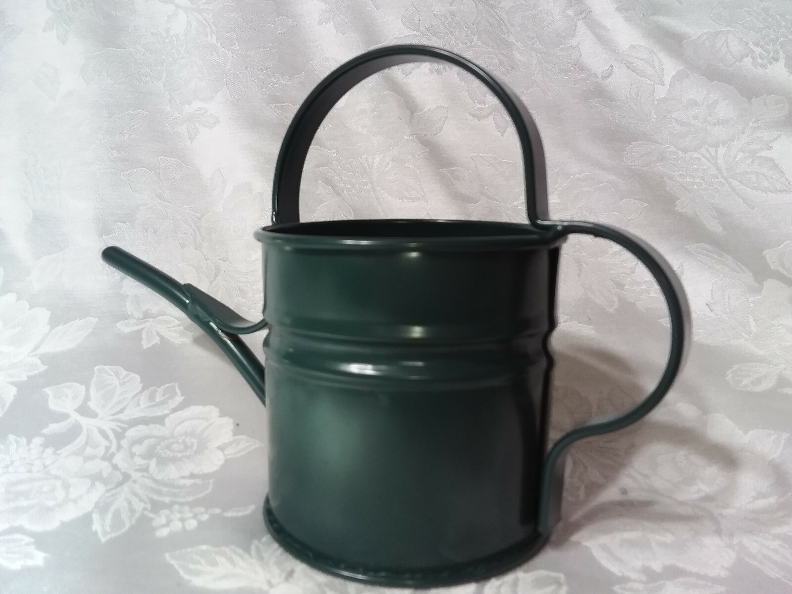 Home Interiors Hunter Green “Watering Time” Mini-Planter/ Metal Watering Can/NIB