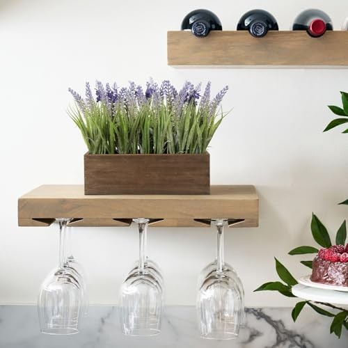 Artificial Lavender Flowers Arrangement in Rectangular 11.4″x3.7″x10.6″ Blue