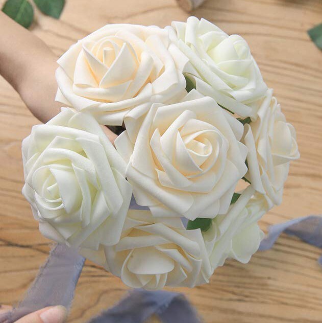 25 Lifelike Foam Roses Flowers Decor Fall Fashion Wedding Bouquets Centerpieces