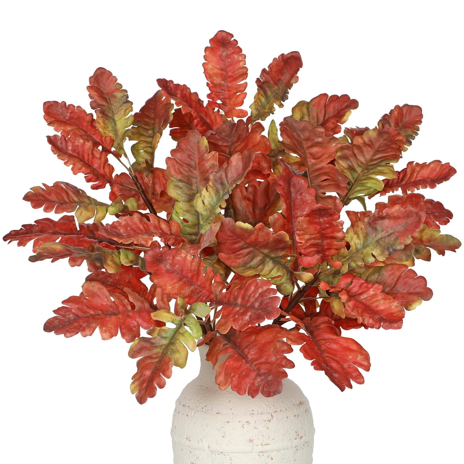 Faux Oak Leaf Branches 5 Pcs Fall Leaf Stems for Vases, 18″ Fall Leaves Stems…