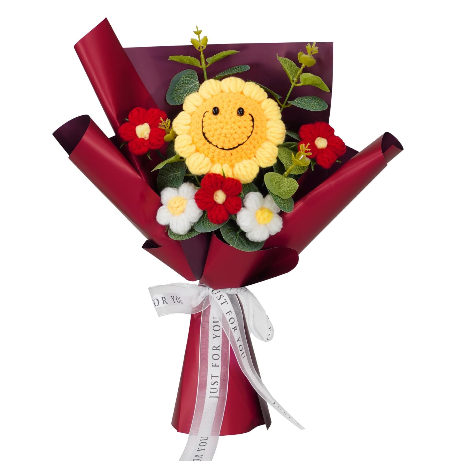 Flrunwu Artificial Sunflowers Bouquet Hand-Woven Rose Artificial Flower(Pack of