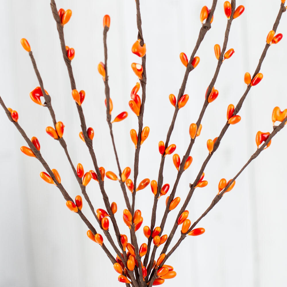 Group of 12 Harvest Orange 12″ Pip Berry Embellishing Sprays