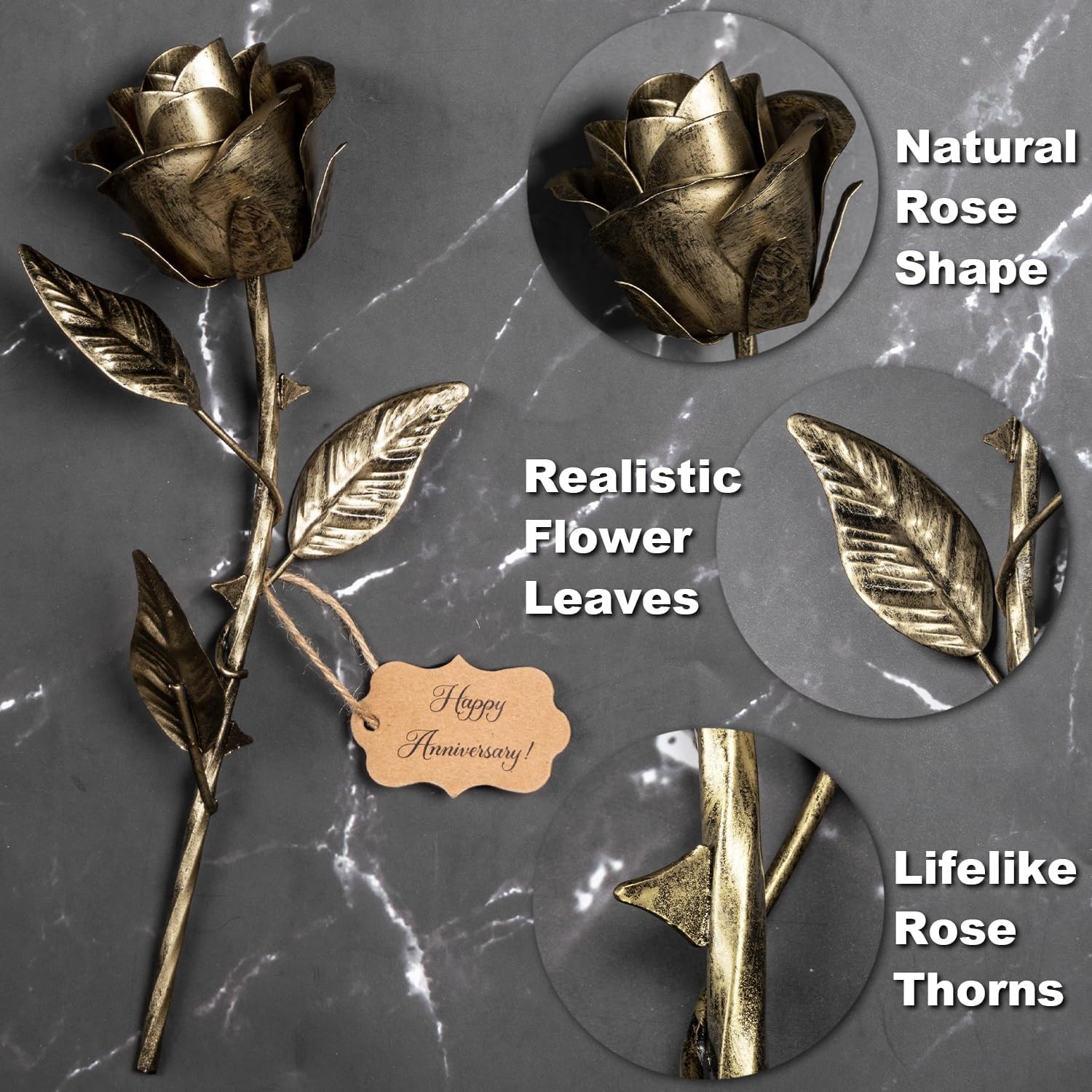 8 Year Anniversary Bronze Gift for Her – Metal Rose Gifts 8th Wedding Anniversar