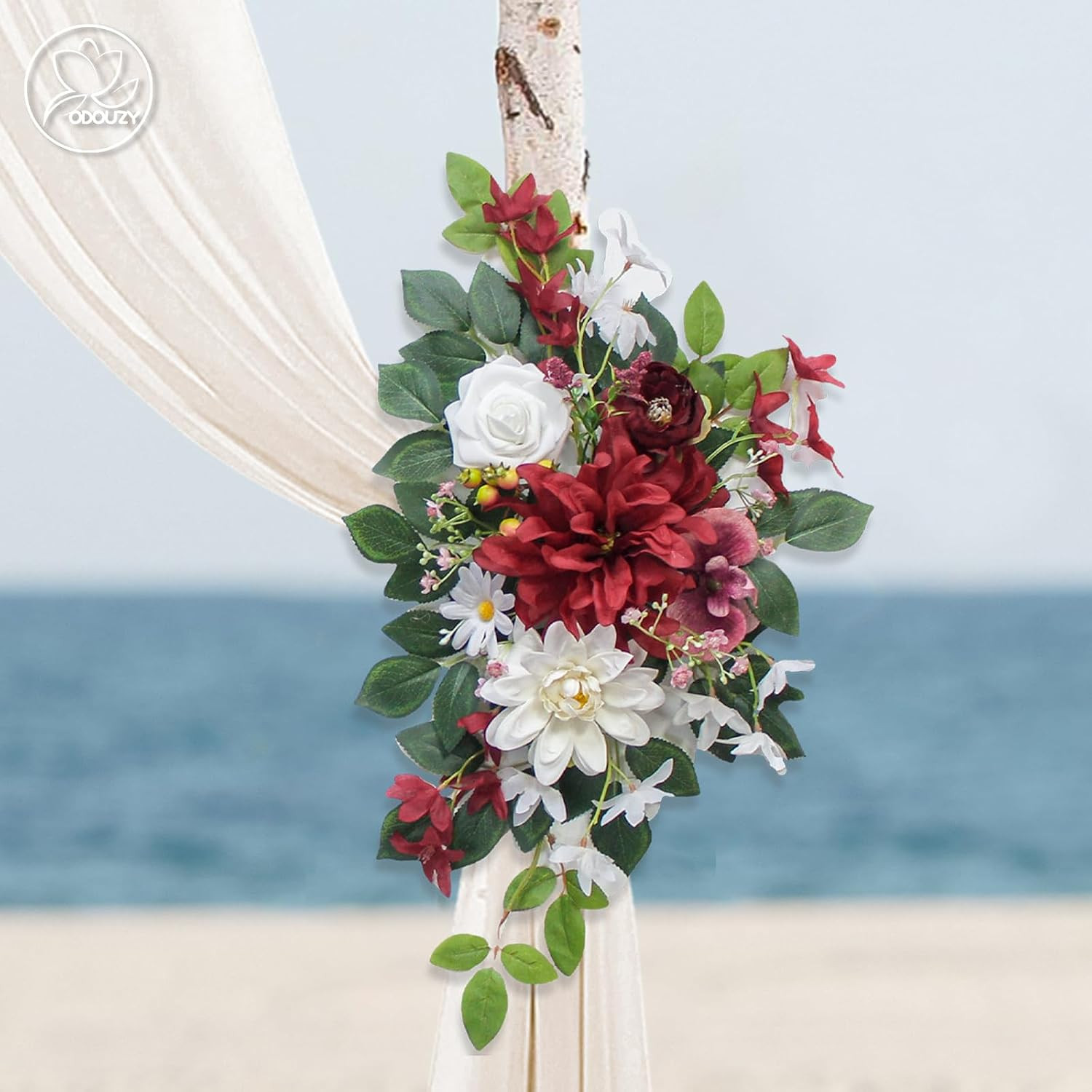 Wedding Arch Flowers Kit,Artificial Flower Arch Decor (Set of 3),2Pcs Artificial