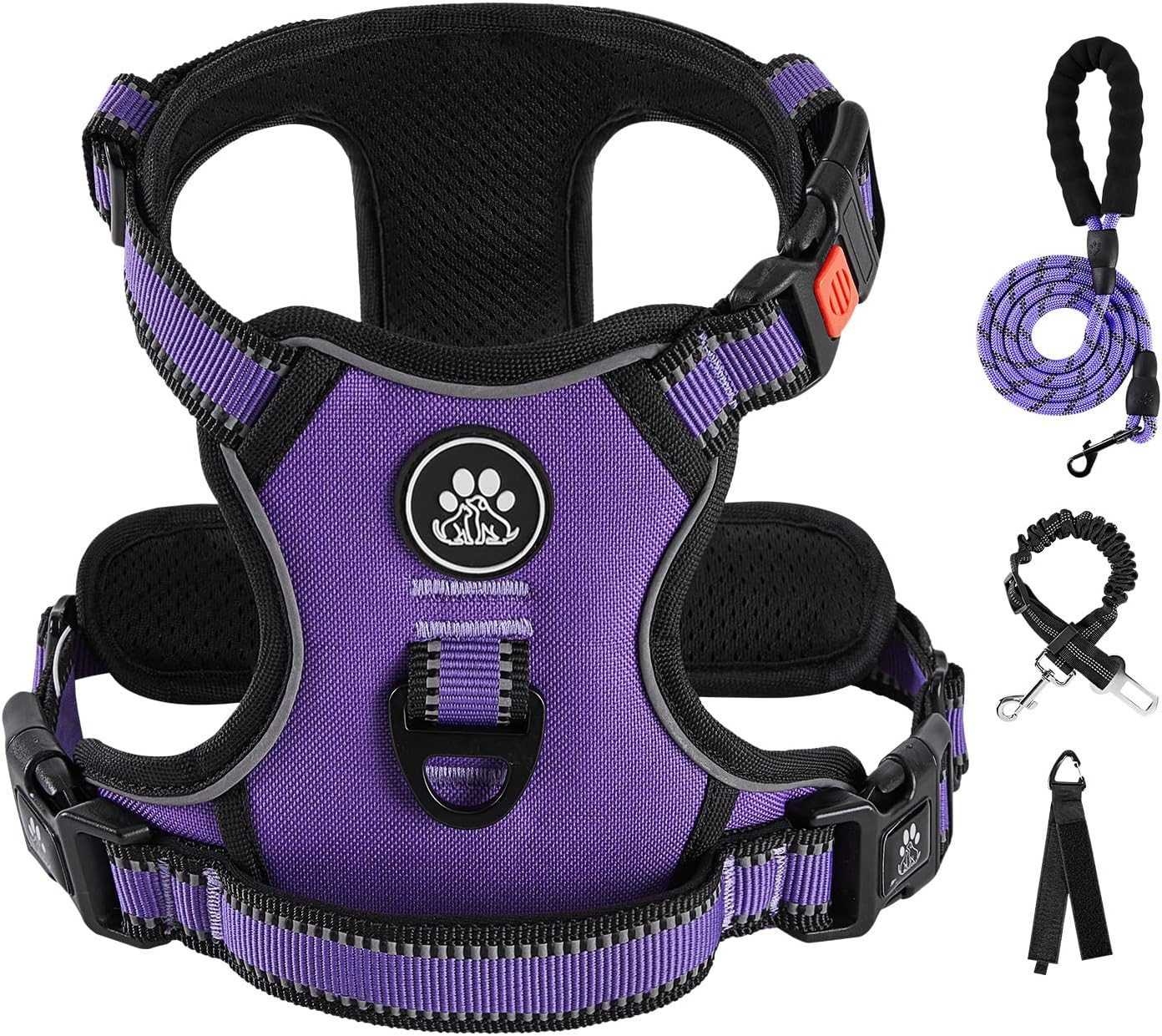 No Pull Dog Harness for Medium Dogs, Dog Vest Harness with Leash, Safety Belt an