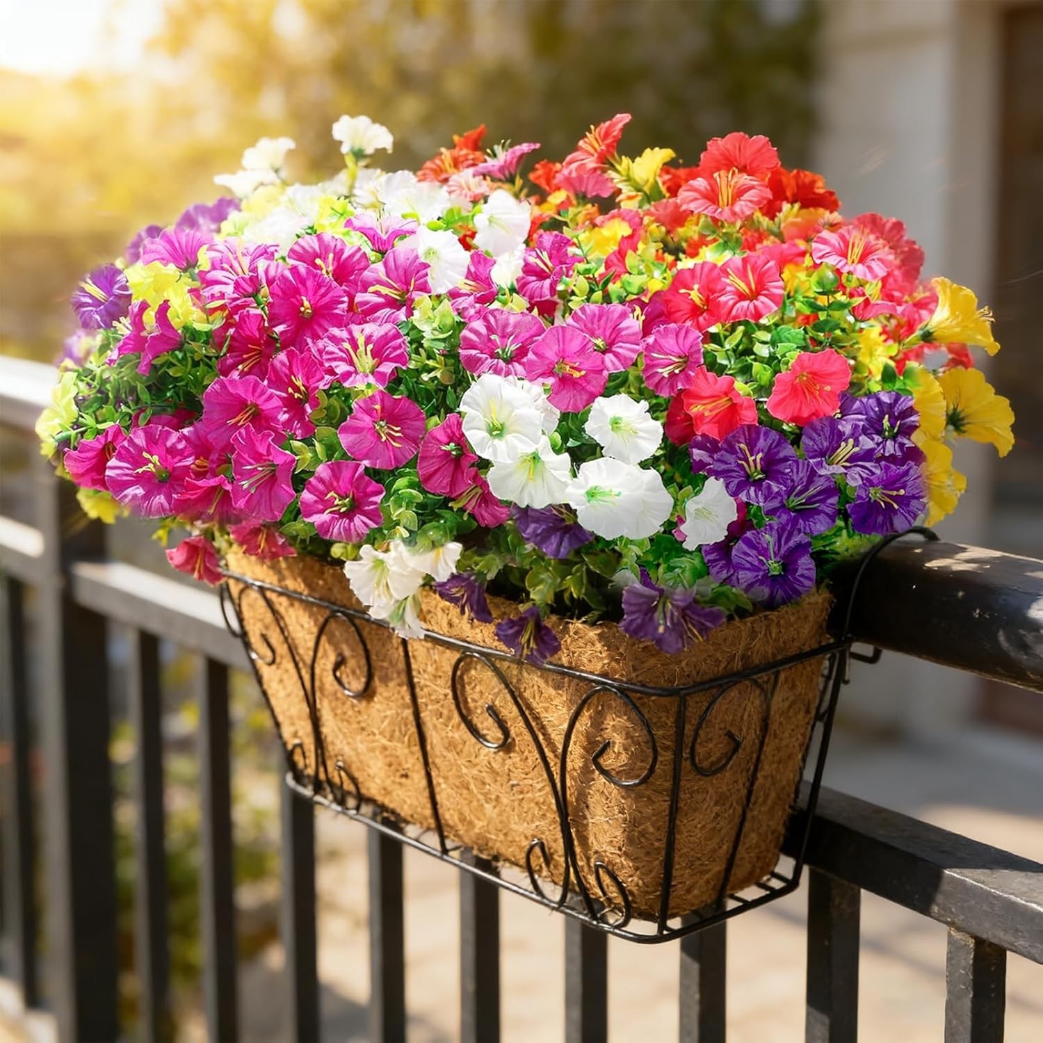 12 Bundles Artificial Flowers for Outdoors Decoration, Faux Silk Morning Glor…