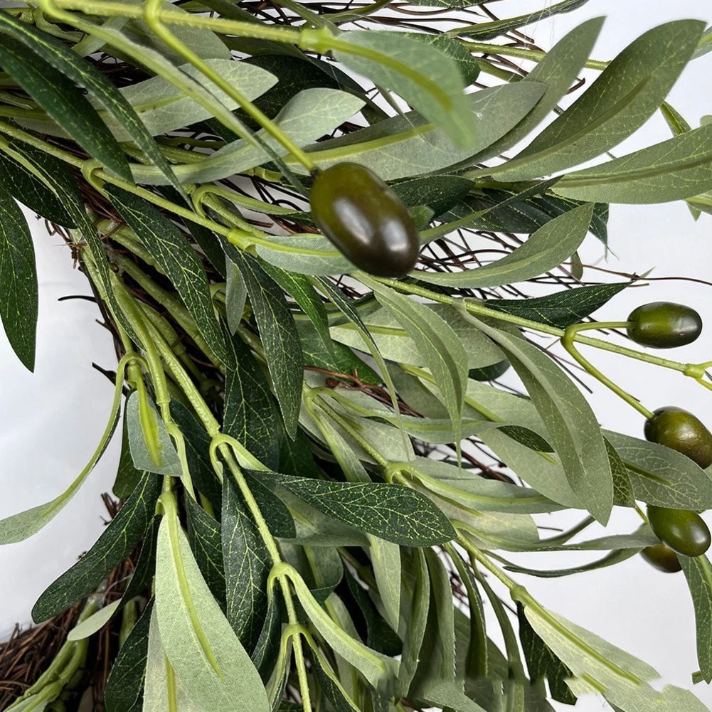 15.75” Olive Wreath: Elegant All-Season Decor for Home & Weddings