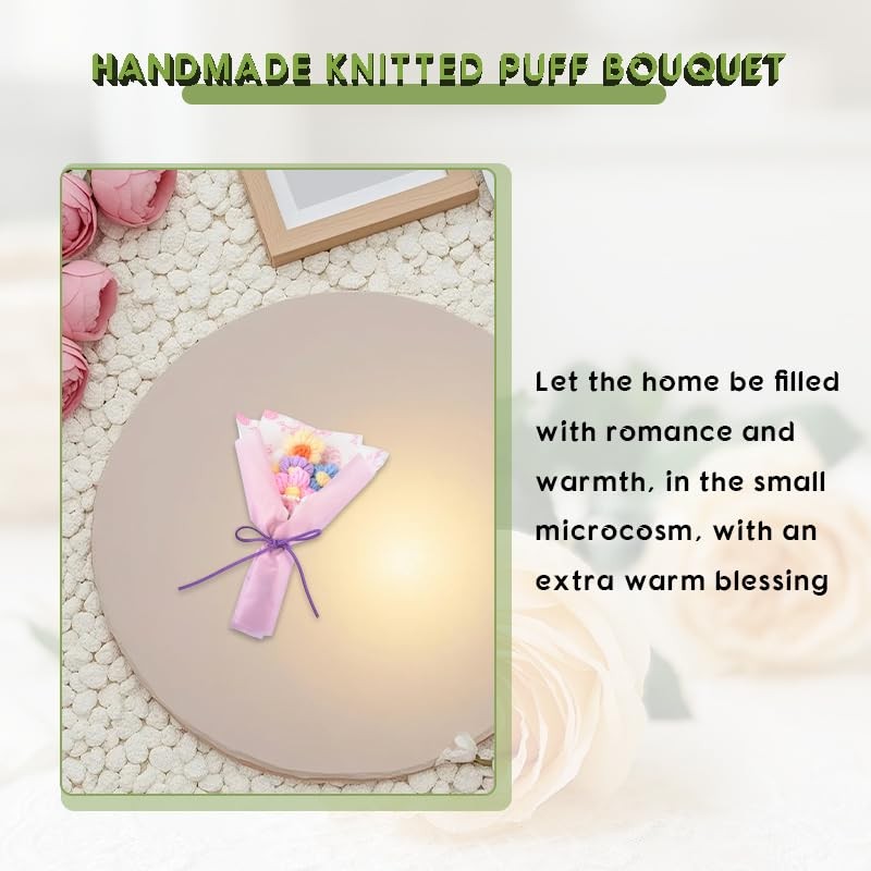 Artificial Flowers Crochet Flower Bouquet for for Girls Sister Handmade Knitt…