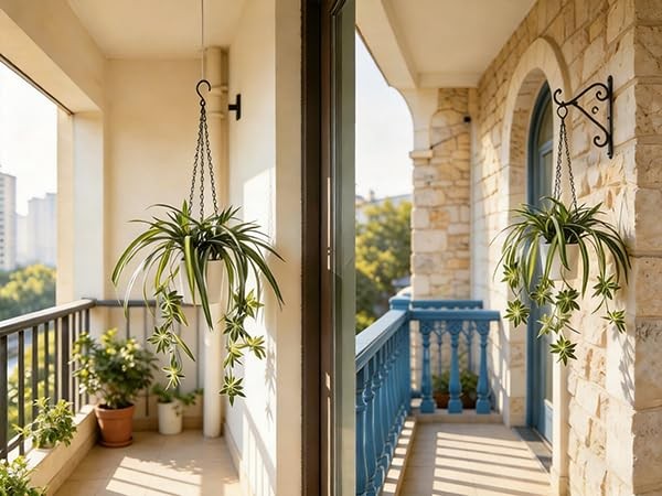 Faux Silk Hanging Spider Plant Basket Pot Artificial Greenery Plant Faux 5 Pc…