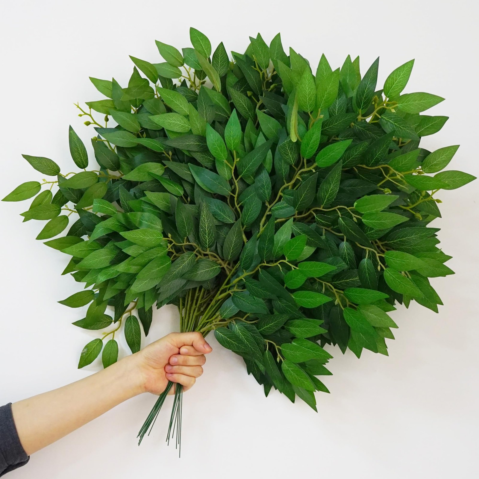 24PC Ruscus Greenery for Centerpieces Fake Leaves Decor Faux Greenery Stems