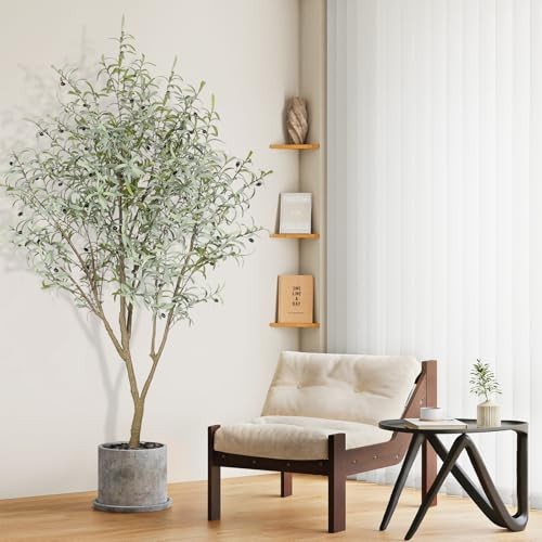 Olive Trees Artificial Indoor, 7FT Tall Faux Olive Tree, Fake Potted Olive 7ft