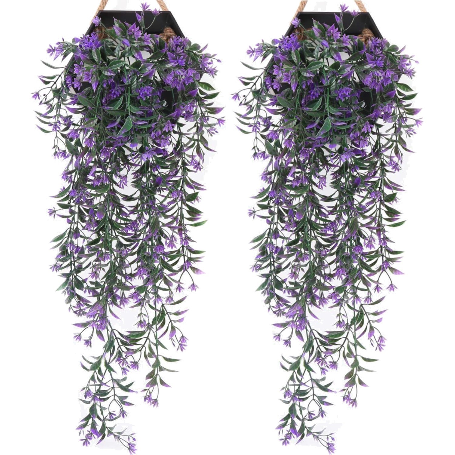 Artificial Ivy Vine Plastic Plants 4 Pack – Purple Foliage Leaves