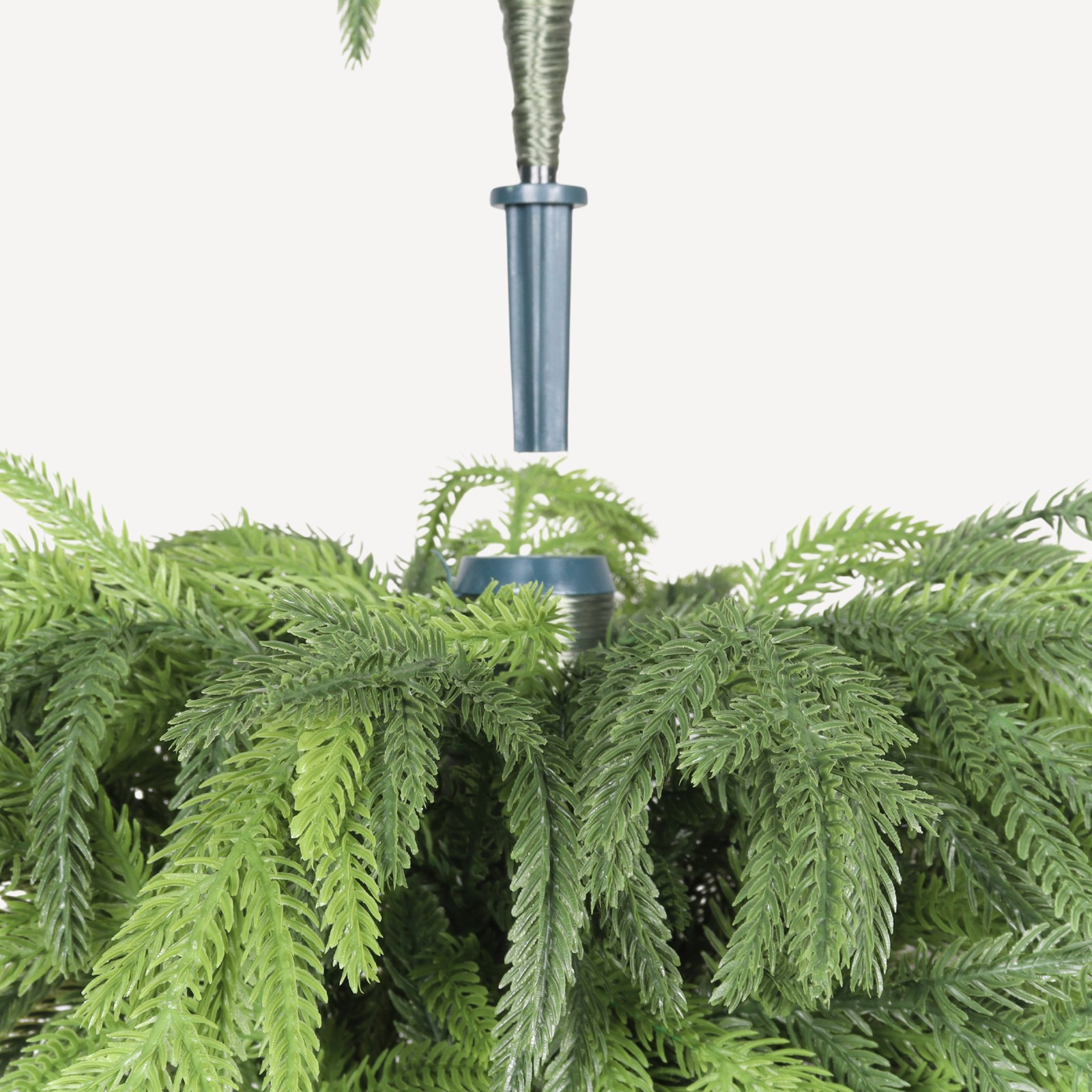 60″ Artificial Real Touch Pine Tree in Black Plastic Pot, 2pc/set Modern